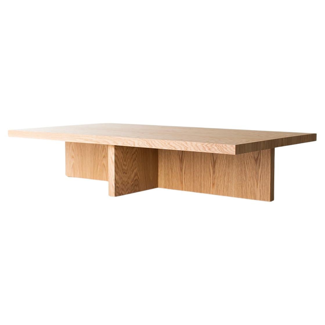 Bertu Coffee Table, Cross Base Coffee Table, Modern, White Oak, Oakley For Sale