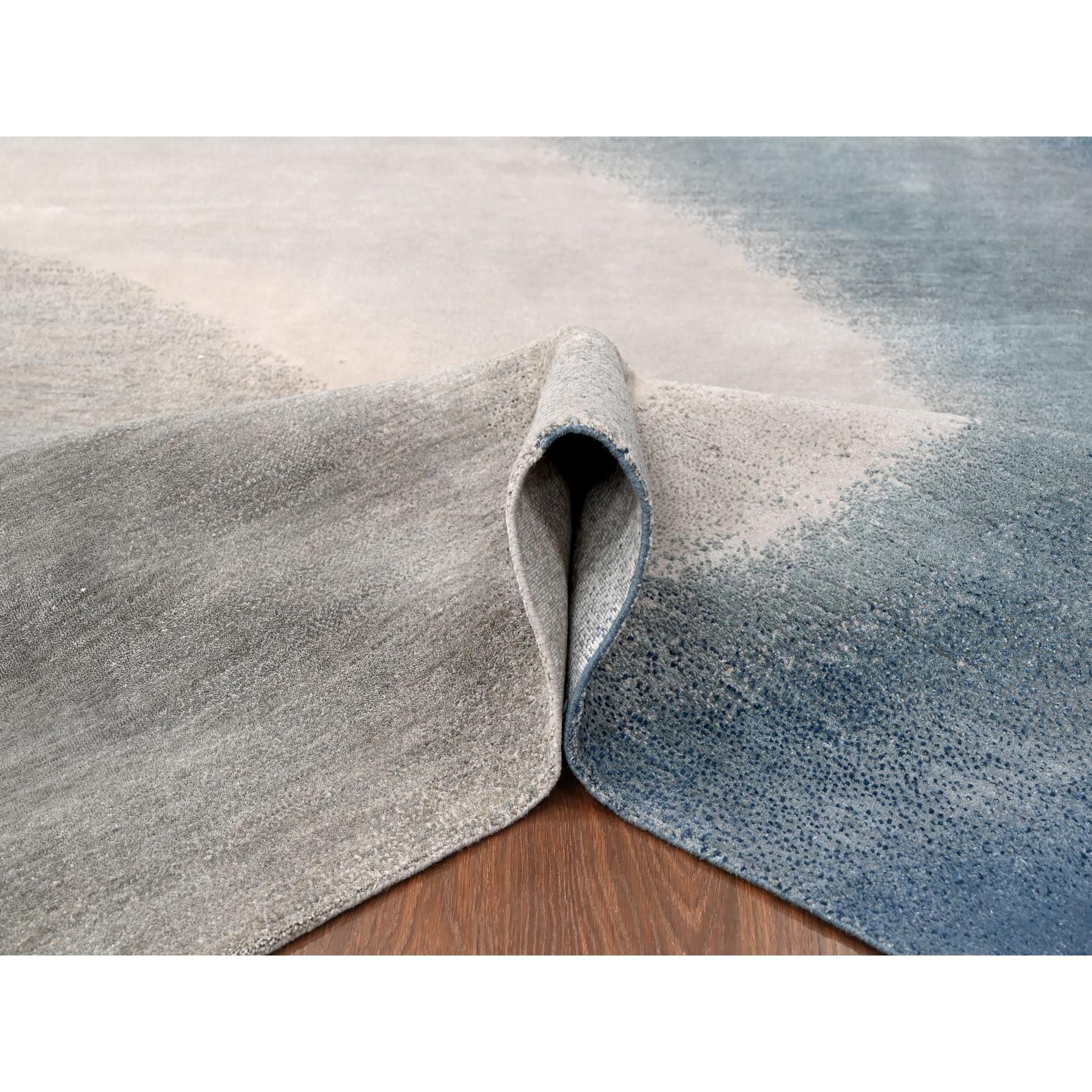 THE OCEAN Moderner handgeknüpfter Teppich aus 100 % Wolle mit Gradation-Design 9'0