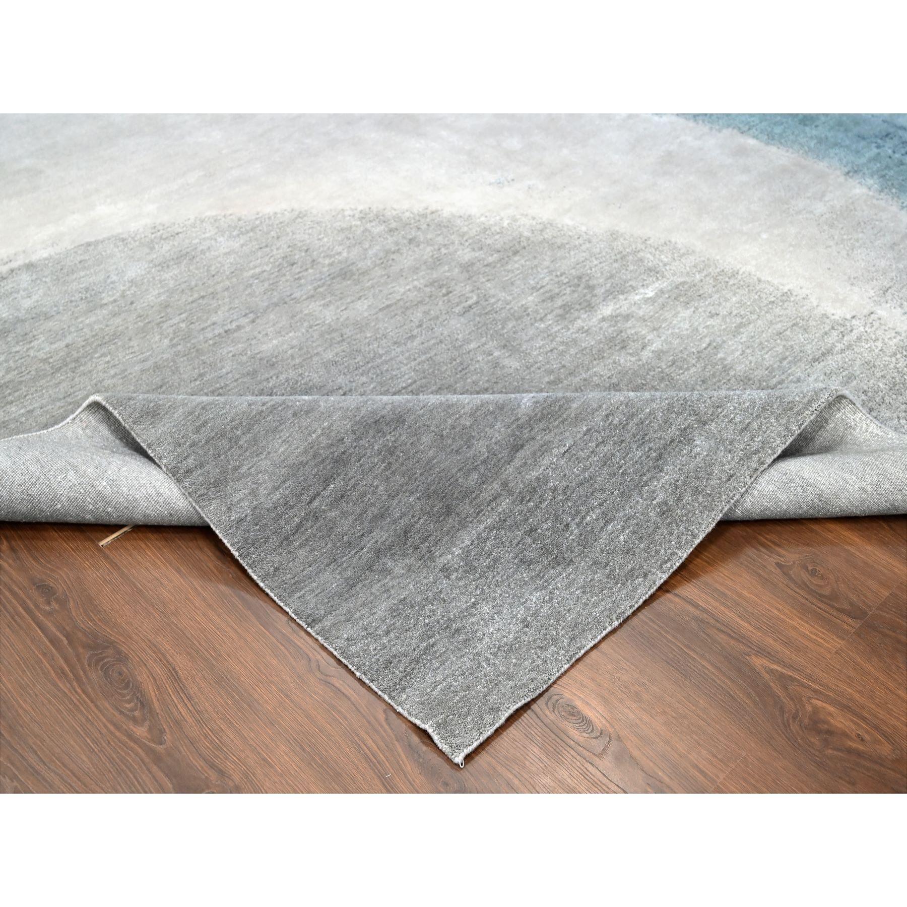 THE OCEAN Moderner handgeknüpfter Teppich aus 100 % Wolle mit Gradation-Design 9'0