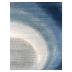 THE OCEAN Modern Gradation Design Hand Knotted 100% Wool Rug 9'0" x 11'10"