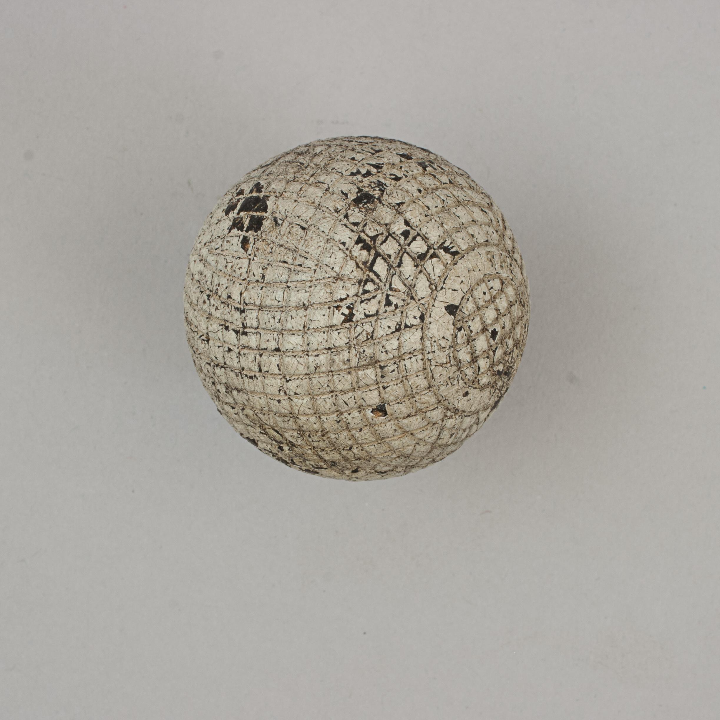 British The Ocobo, Gutta Percha, Mesh Pattern Golf Ball For Sale