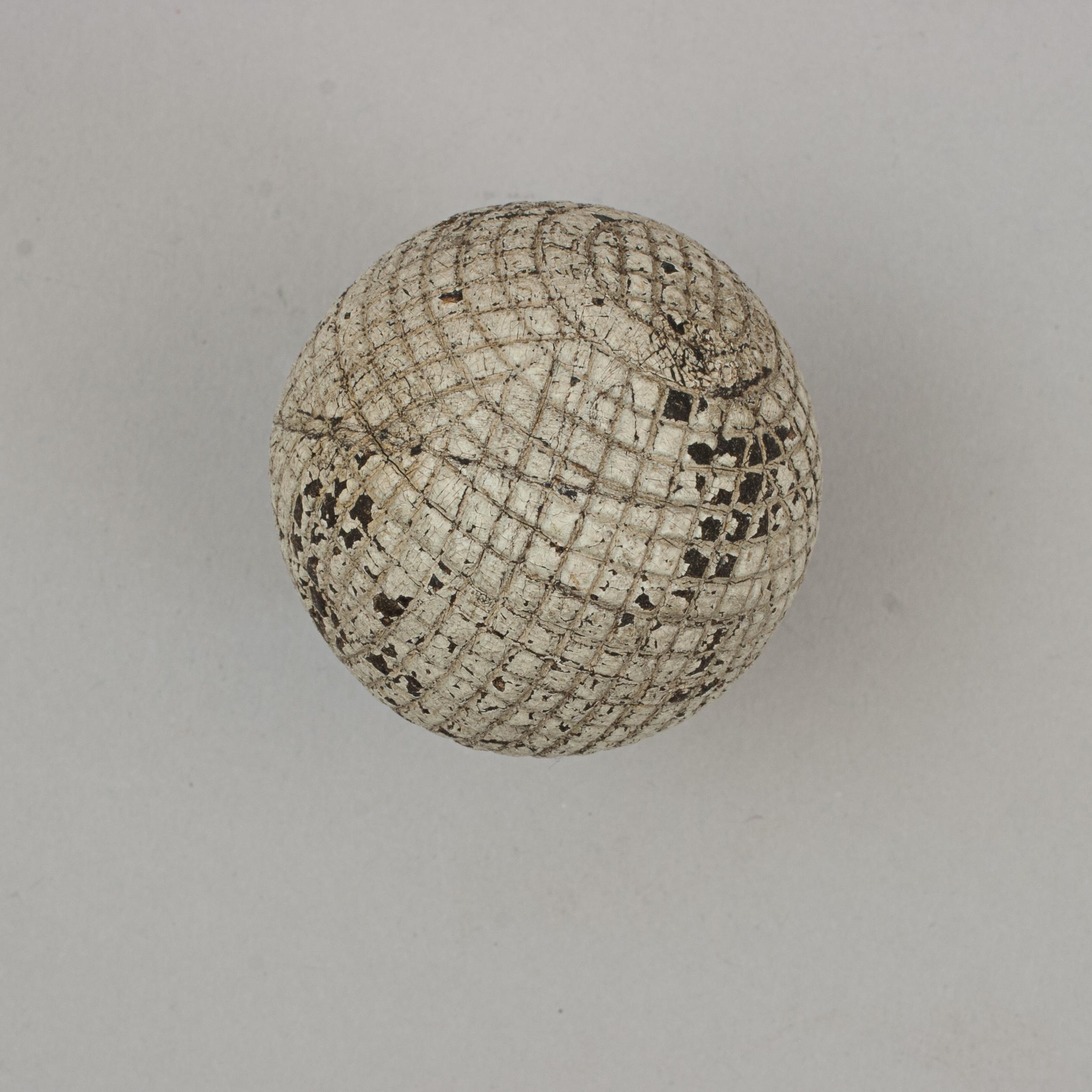 19th Century The Ocobo, Gutta Percha, Mesh Pattern Golf Ball For Sale