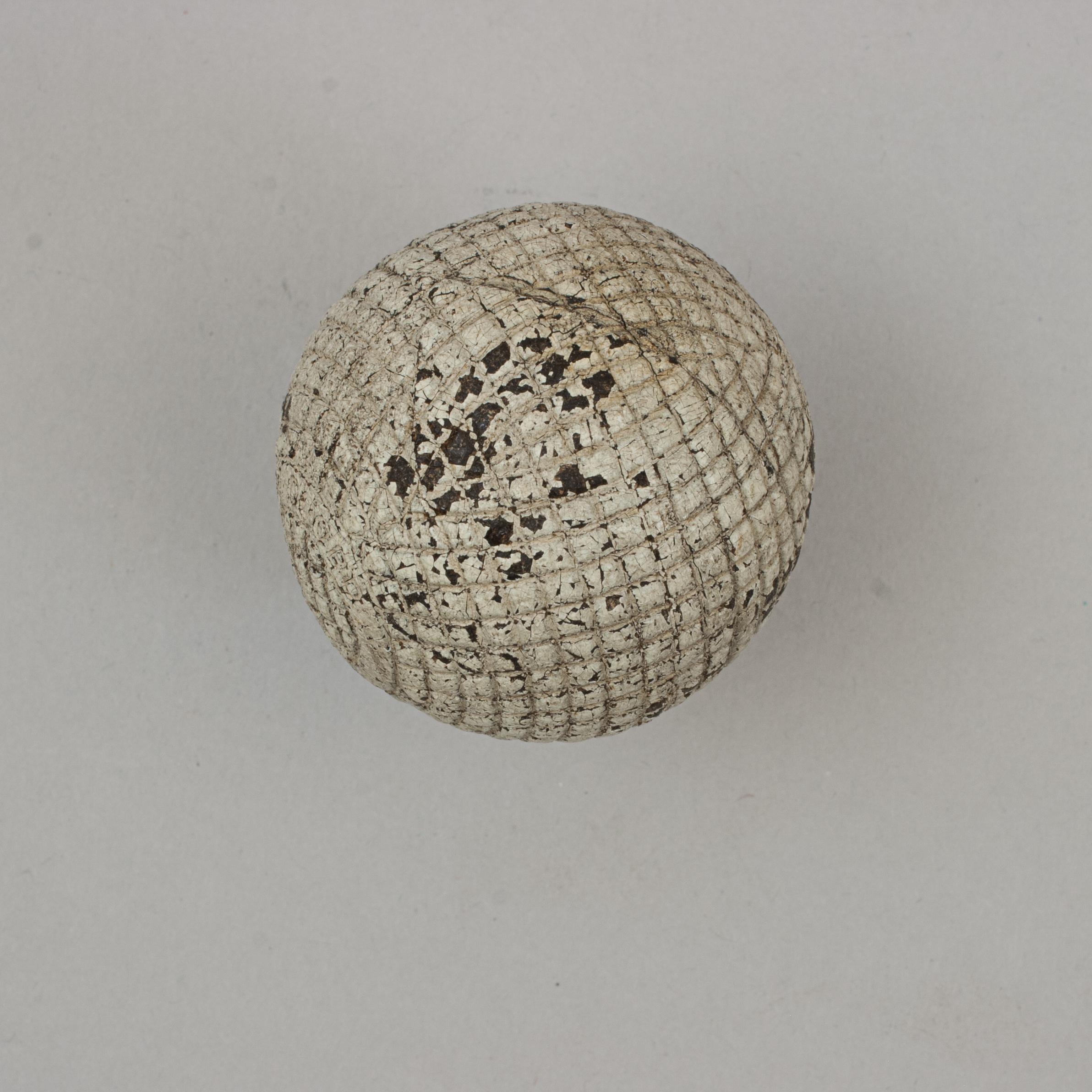 19th Century The Ocobo, Gutta Percha, Mesh Pattern Golf Ball For Sale
