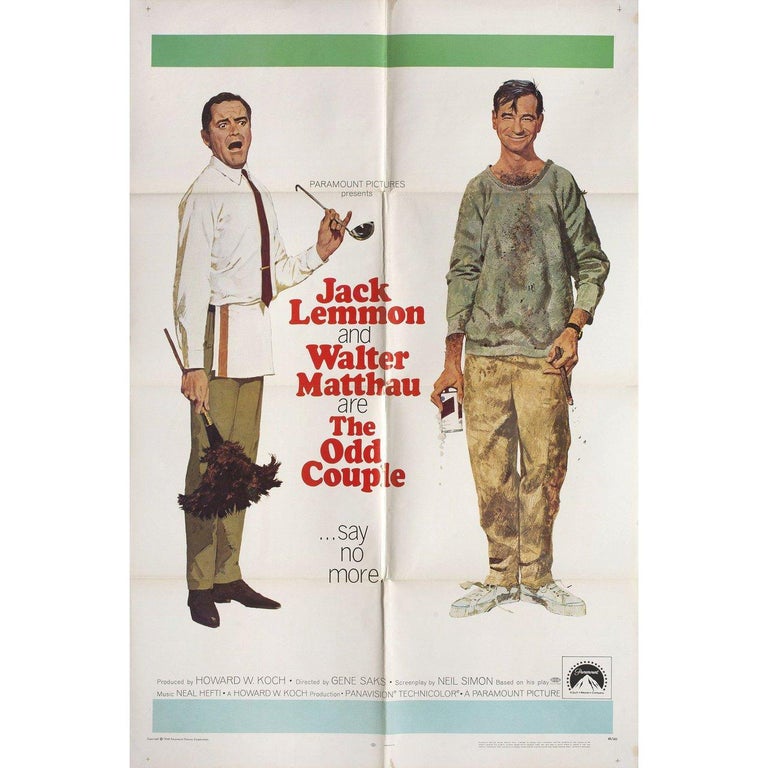 The Odd Couple 1968 U.S. One Sheet Film Poster For Sale at 1stDibs