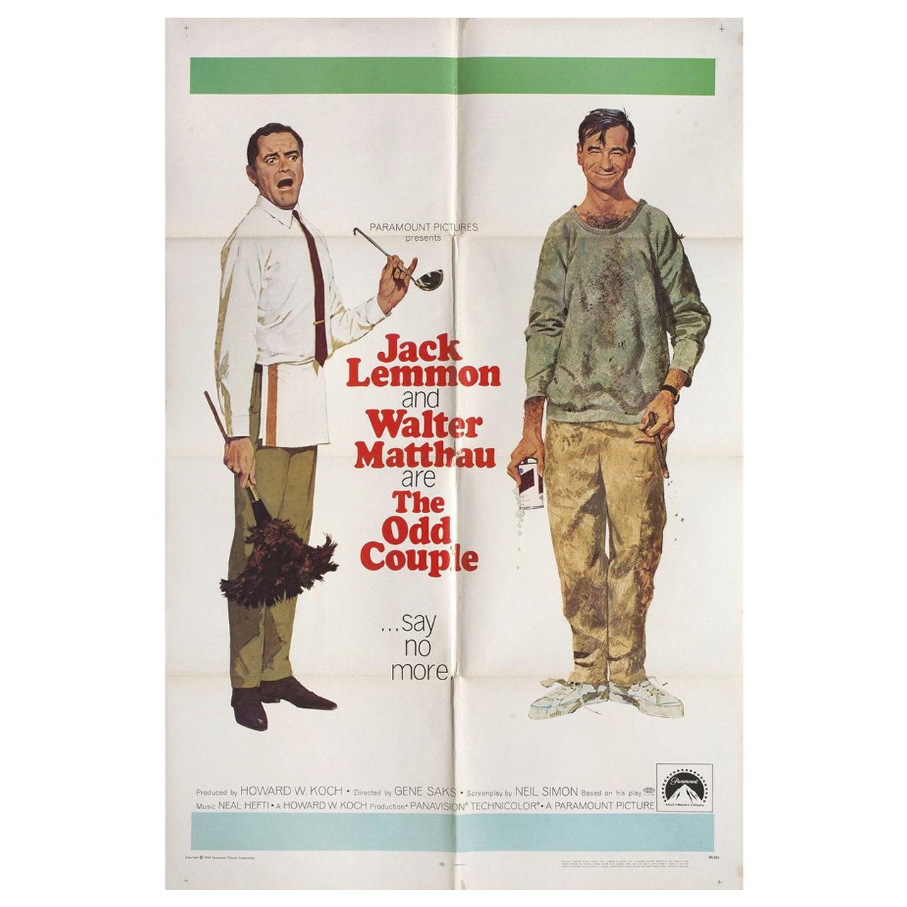 The Odd Couple 1968 U.S. One Sheet Film Poster