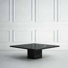 The Odette: A Modern Stone Coffee Table with a Square Top and a Square Base