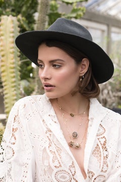 Offering Necklace 18.8GMS .27ctw Rutilated Quartz, Diamonds, and Enamel