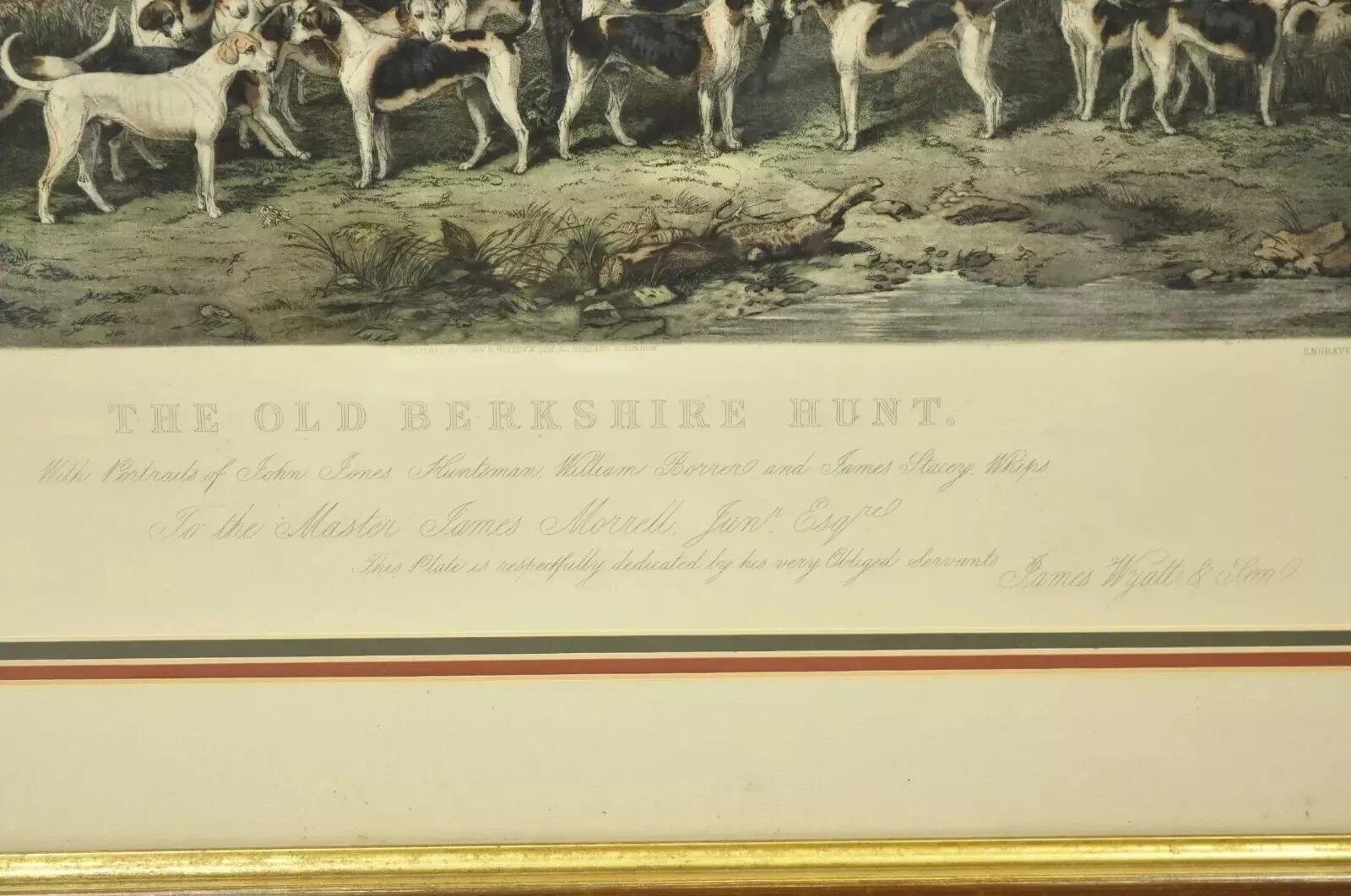 Other The Old Berkshire Hunt Lithograph Engraved Framed Print Painting by John Goode For Sale