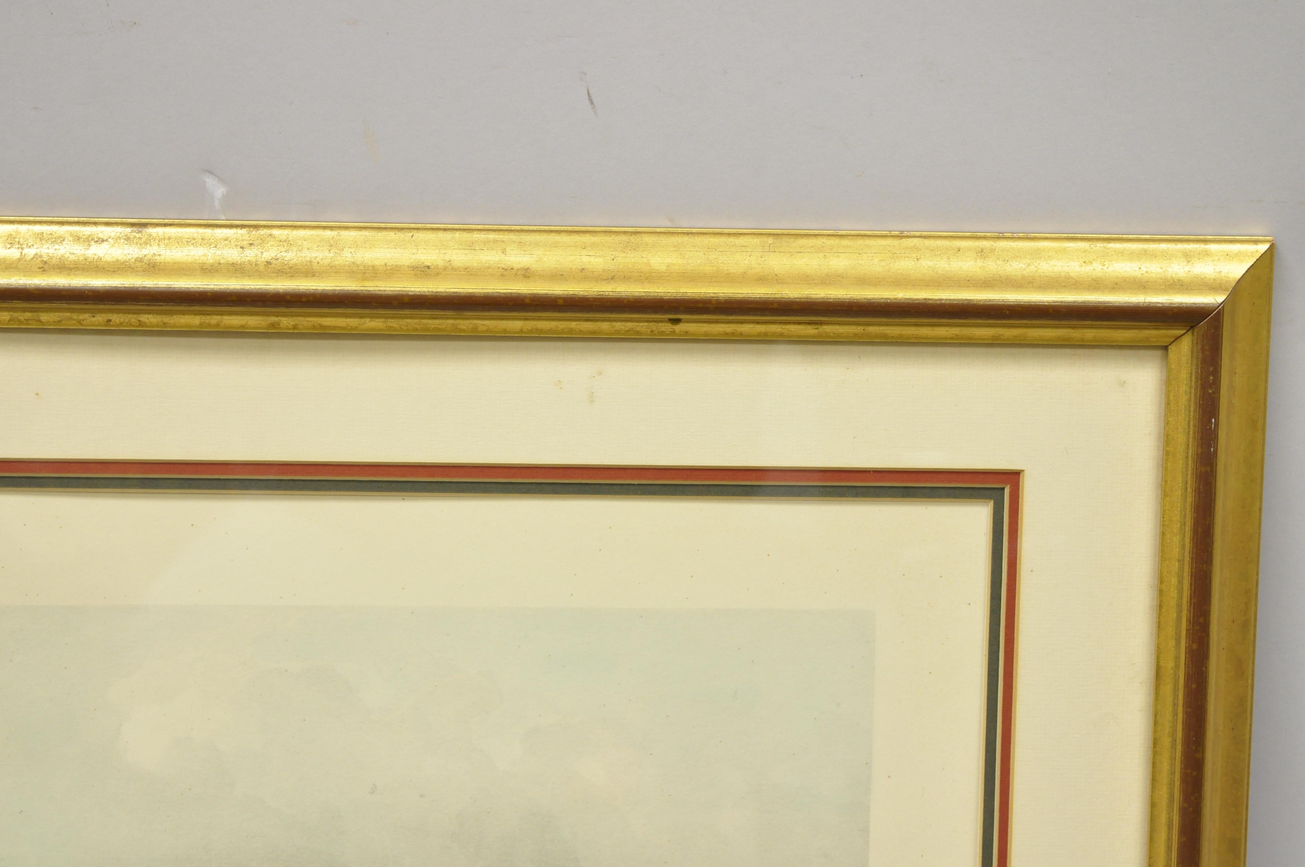 Verre Old Berkshire Hunt Lithographie encadrée Peinture Imprimée par John Goode Gravée