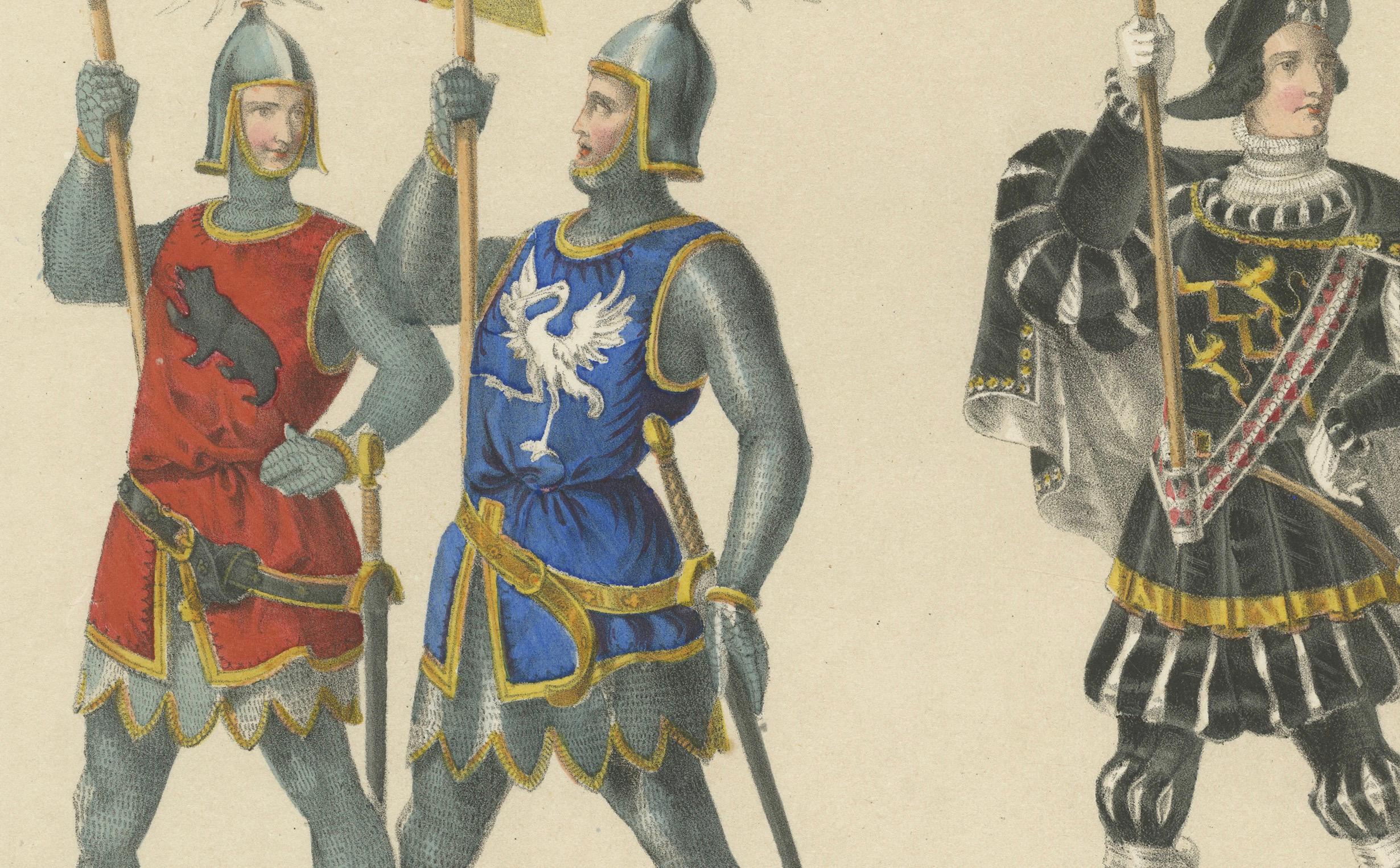 The Old Bernese Banners - Eine prächtige Prozession von Rittern und Honor Guards, 1855 im Angebot 1