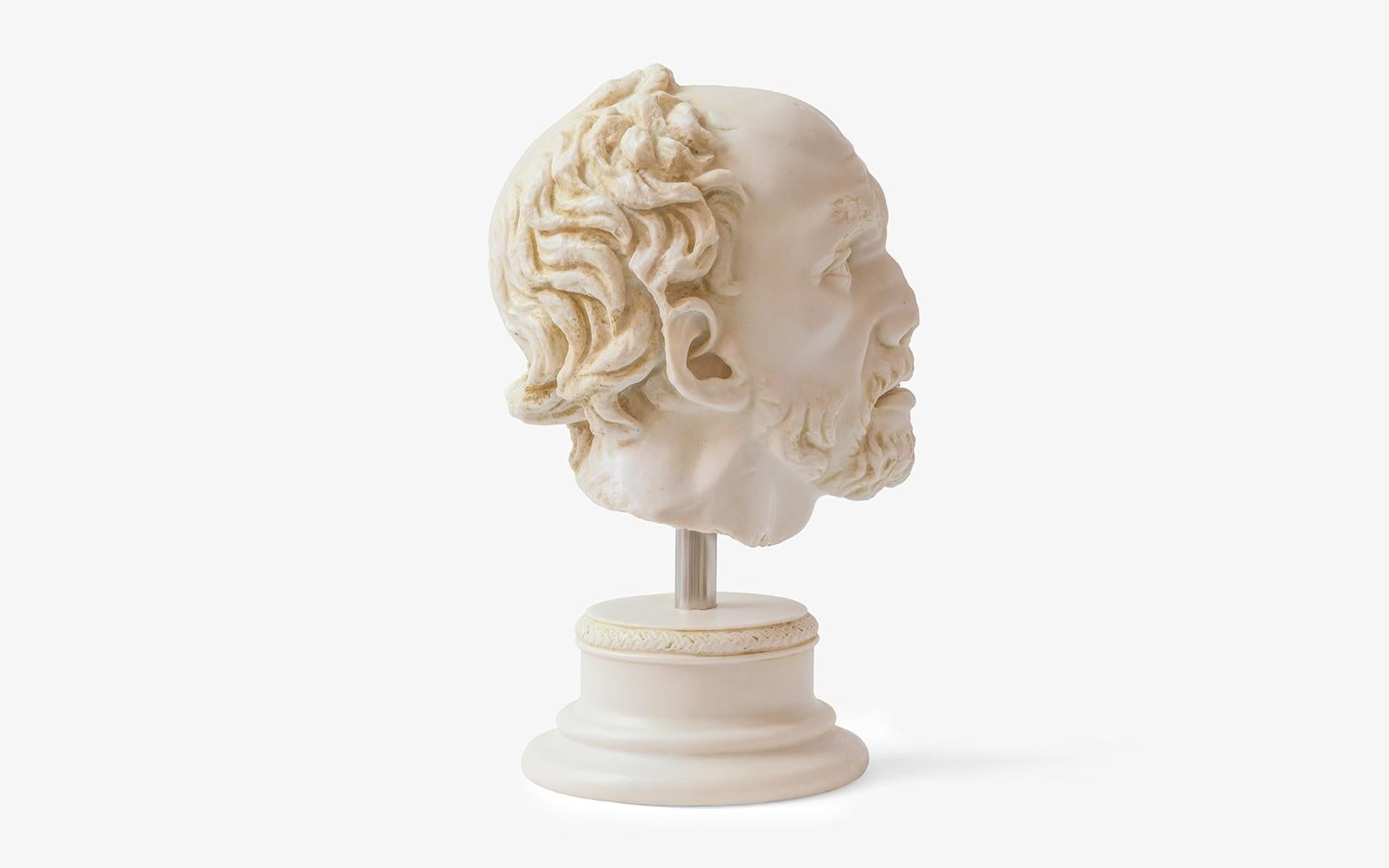 Classical Greek The Old Fisher Man Bust Made with Compressed Marble Powder, Aphrodisias Museum For Sale