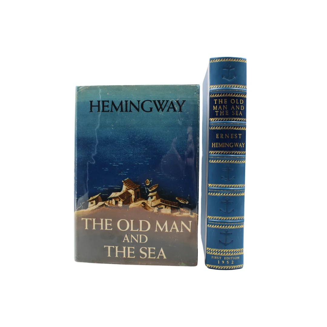 Hemingway, Ernest. The Old Man and the Sea. New York: Charles Scribner’s Sons, [1952]. First Edition, First Issue. Octavo. In the original publisher’s dust jacket and light blue cloth hardcover boards. With a new archival ¼ leather and cloth
