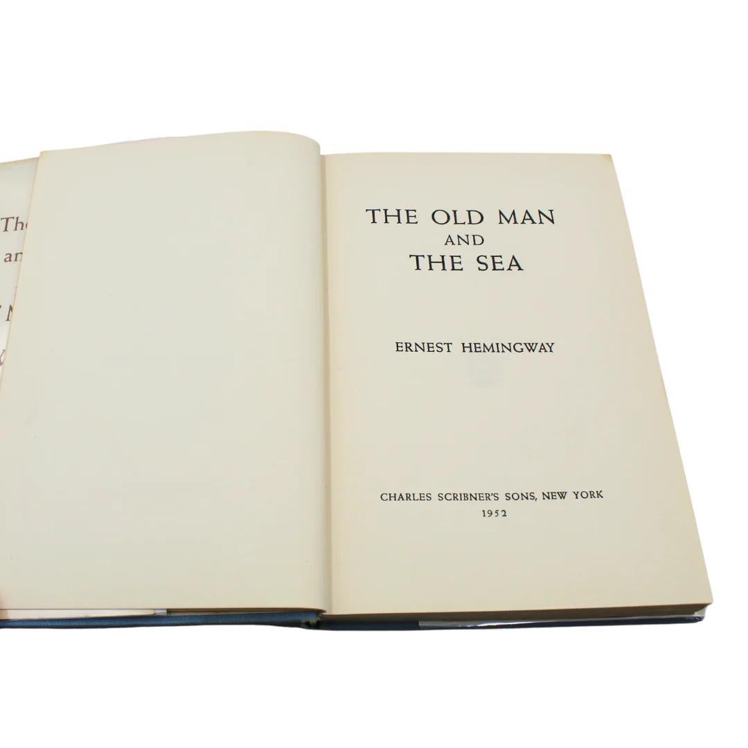 Mid-Century Modern The Old Man and the Sea by Ernest Hemingway, First Edition, in Original DJ, 1952