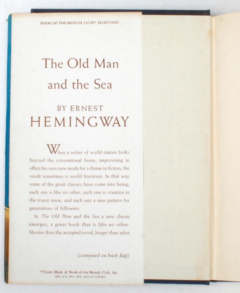 The Old Man and the Sea by Ernest Hemingway In Good Condition In valatie, NY