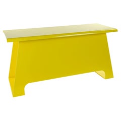Tavolino da panca dal design olandese contemporaneo, in acciaio, per interni e per esterni/ giallo