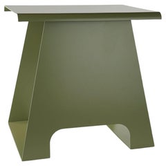 The Old School 50 modern side table, metal indoor outdoor / Green 'ral 6013'