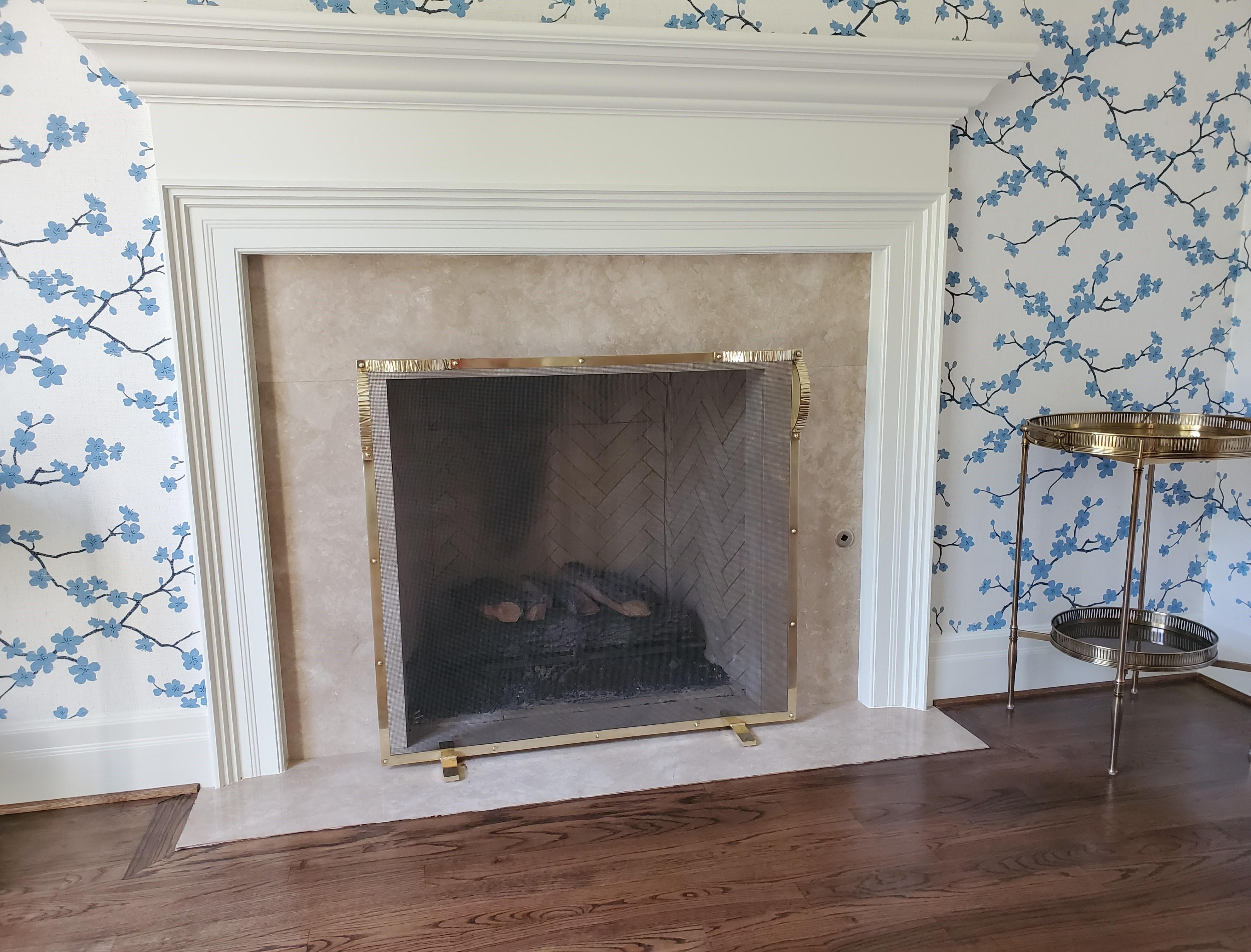 Contemporary The Olivia Brass Screen with Cast Brass Handles  Available in Nickel as well For Sale