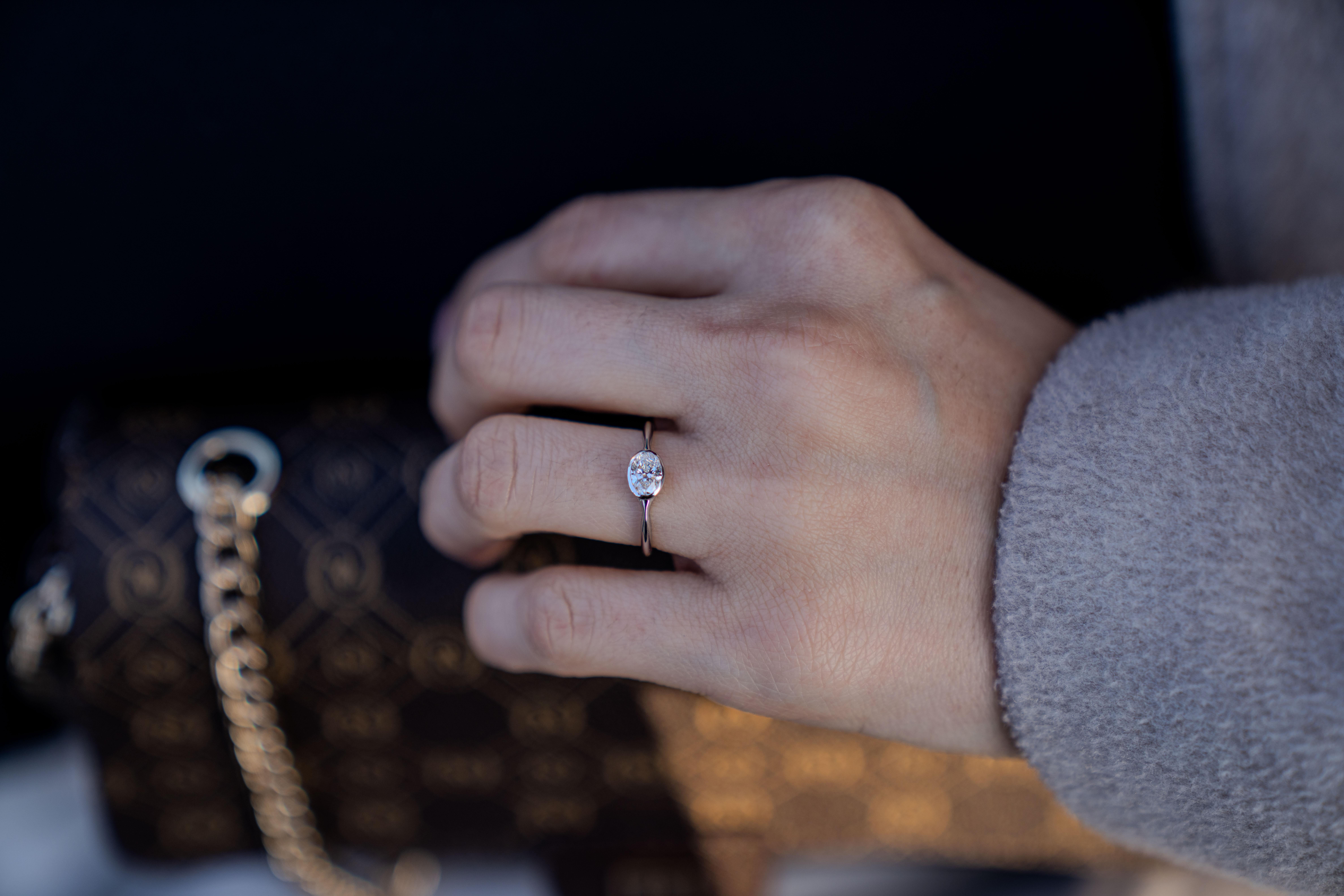 For Sale:  The Olivia Oval Diamond Engagement Ring 10