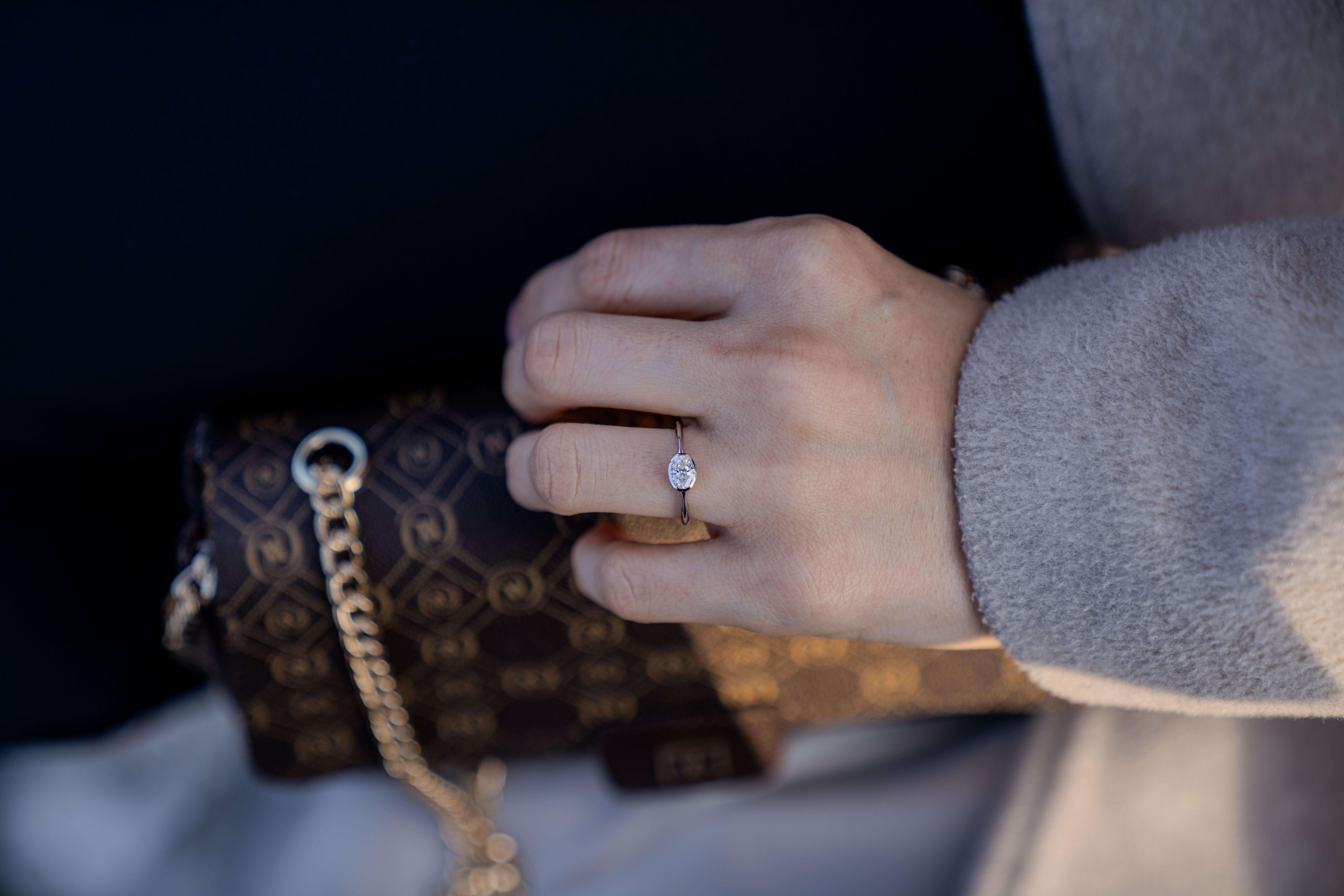For Sale:  The Olivia Oval Diamond Engagement Ring 5