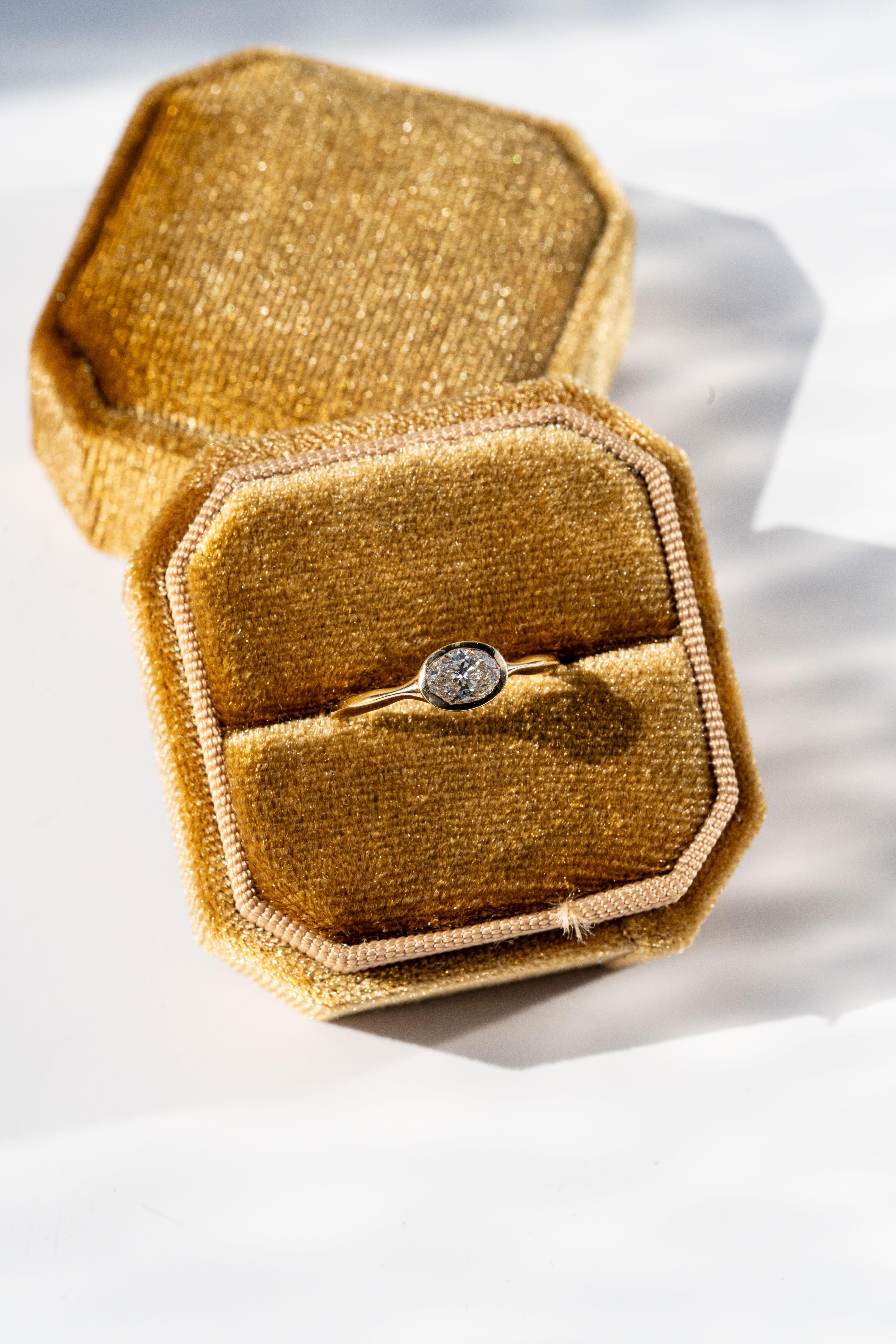 For Sale:  The Olivia Oval Diamond Engagement Ring 7
