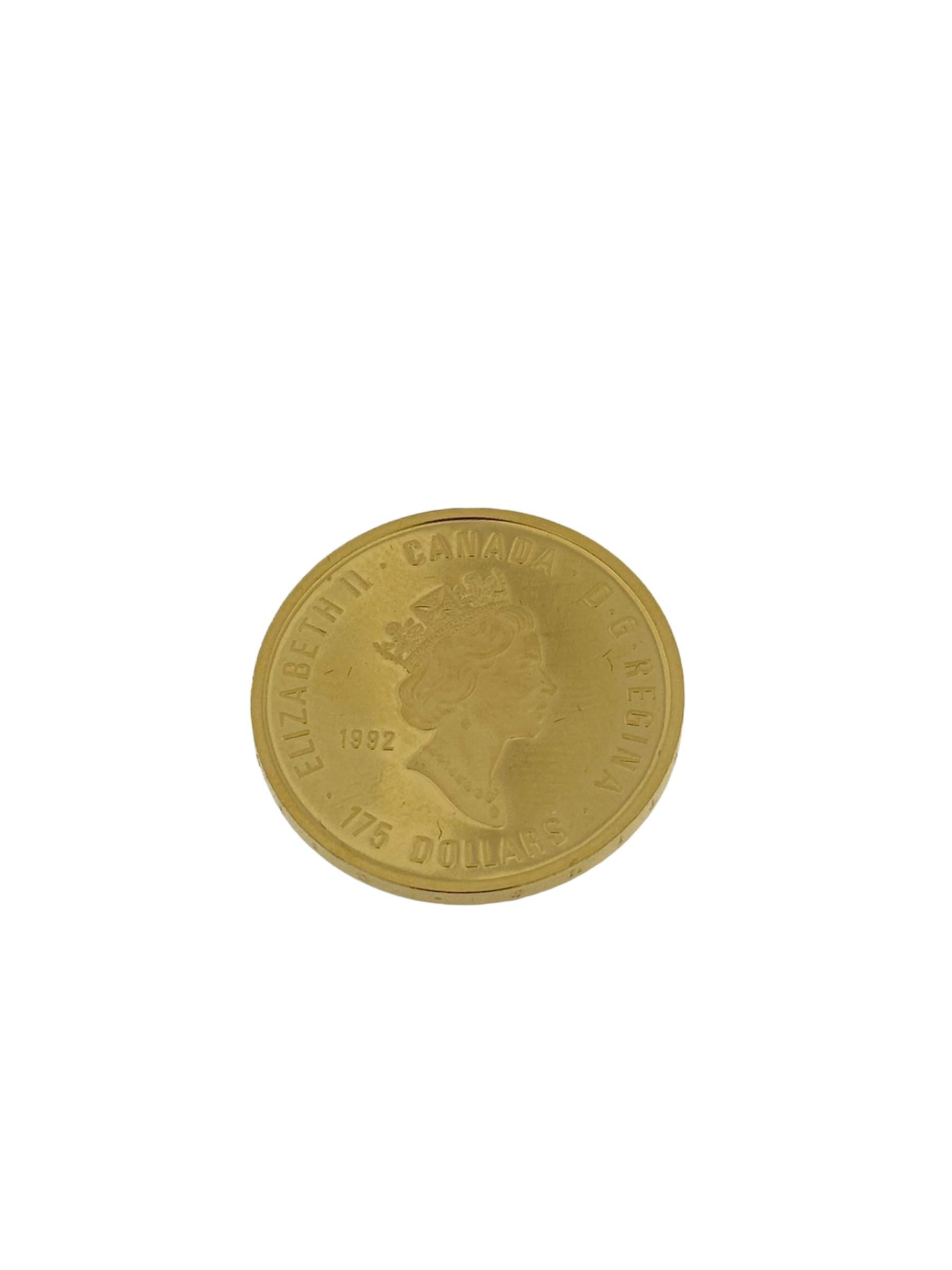La pièce de monnaie du Centenaire des Jeux olympiques en or jaune 22 carats 1992 Unisexe en vente