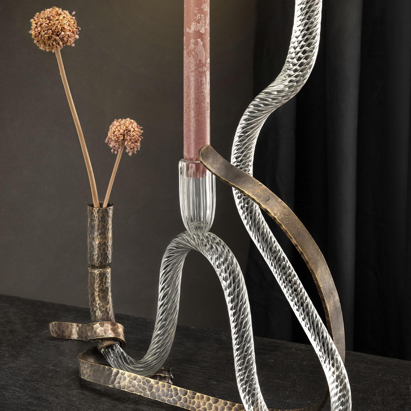 The One Curved Murano Glass Candle Holder For Sale 2