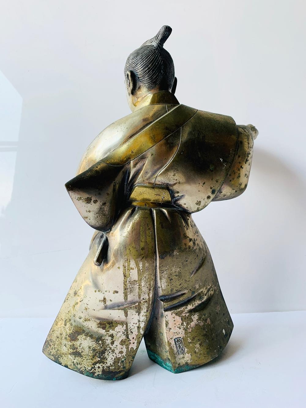 bronze samurai statue