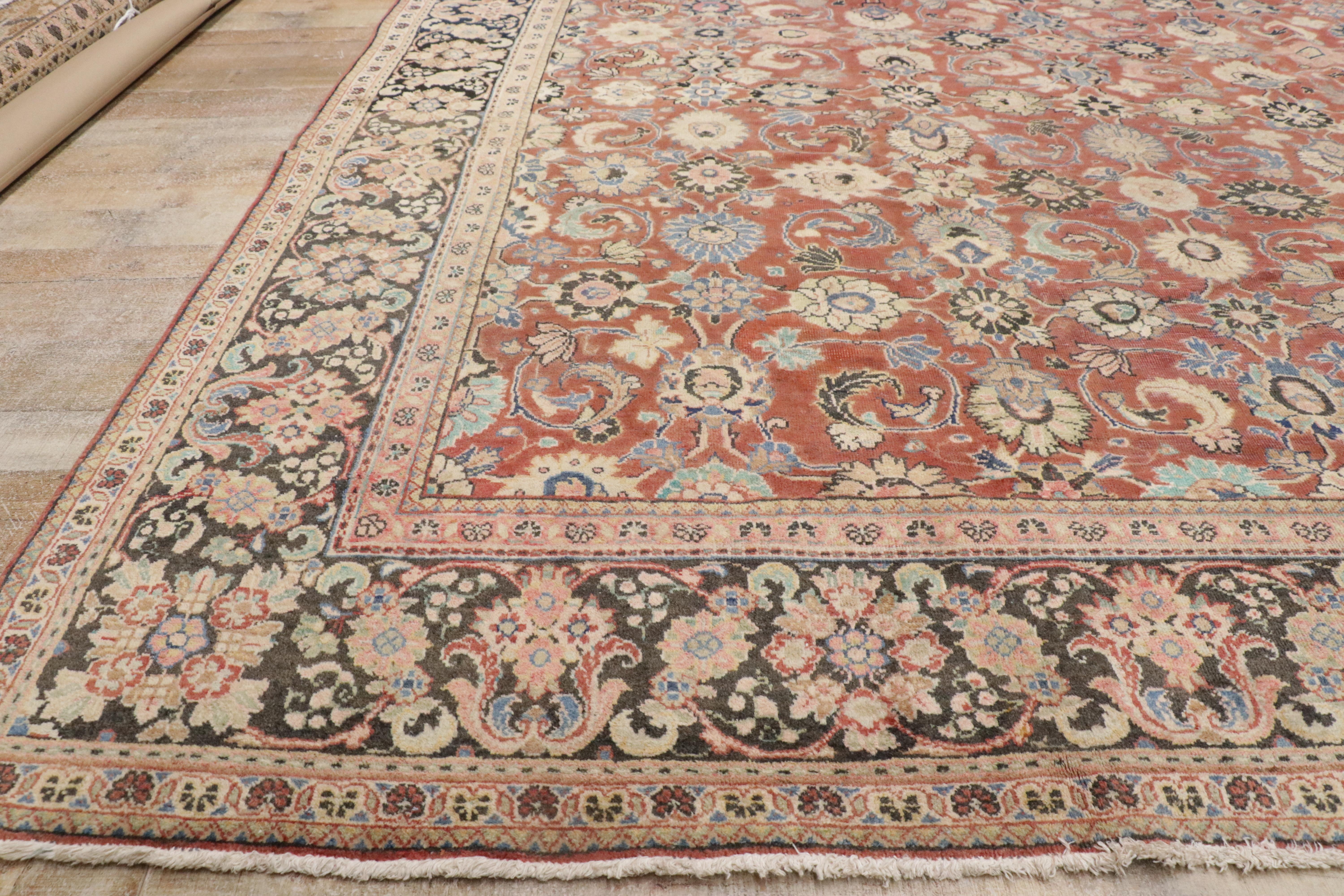 Tapis persan vintage de style colonial et fédéral avec motif Mahal en vente 2