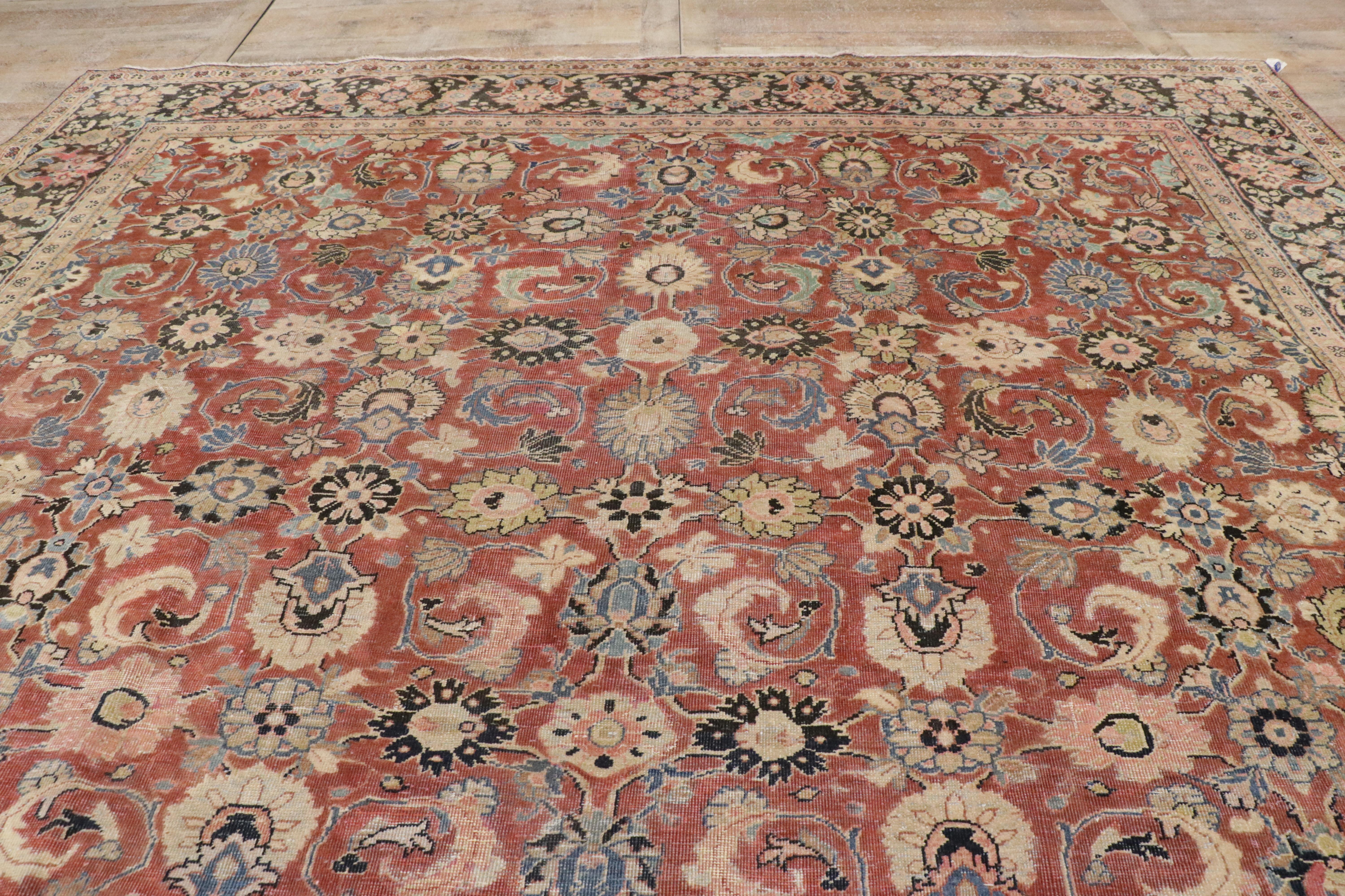 Tapis persan vintage de style colonial et fédéral avec motif Mahal en vente 4