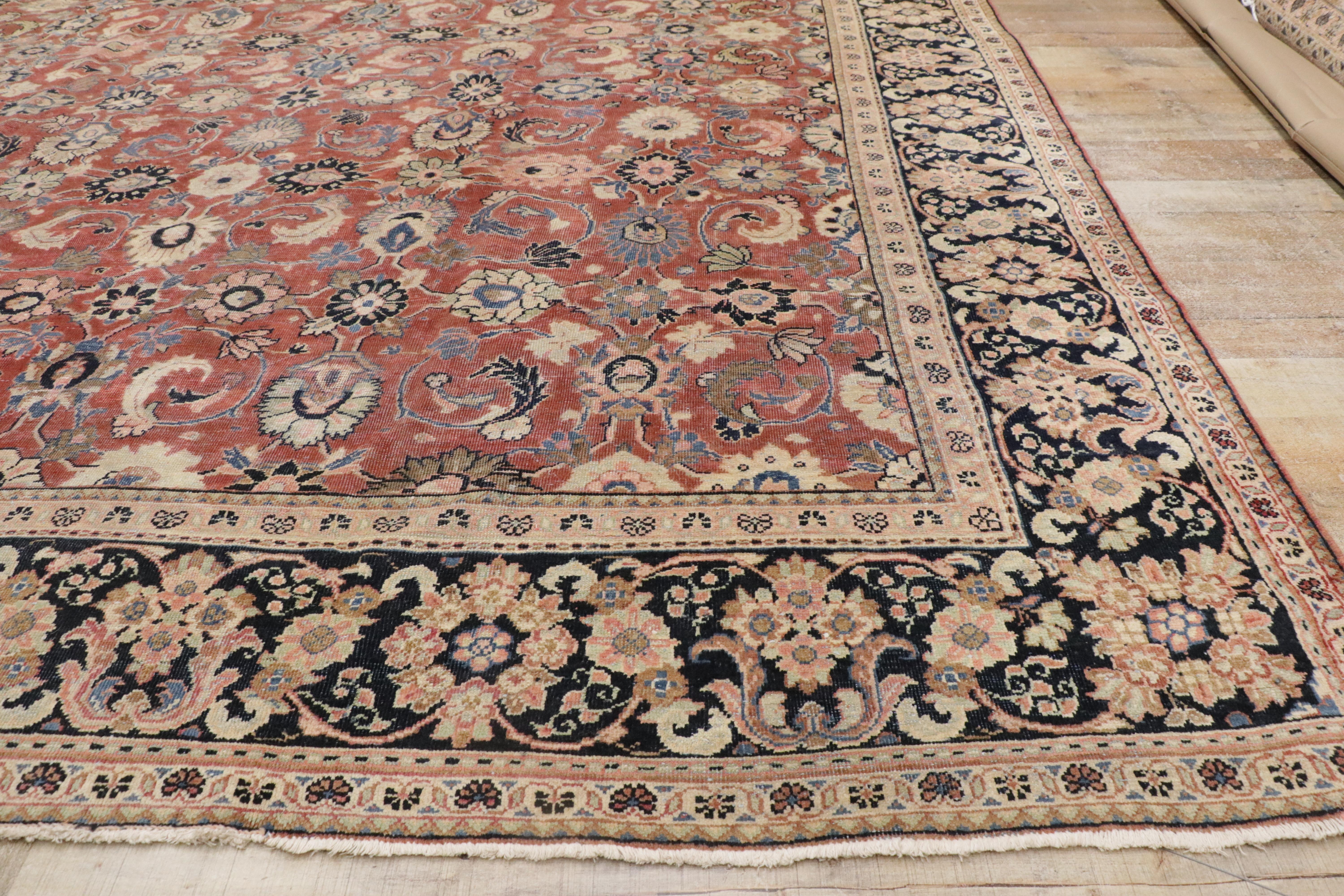 Tapis persan vintage de style colonial et fédéral avec motif Mahal en vente 5