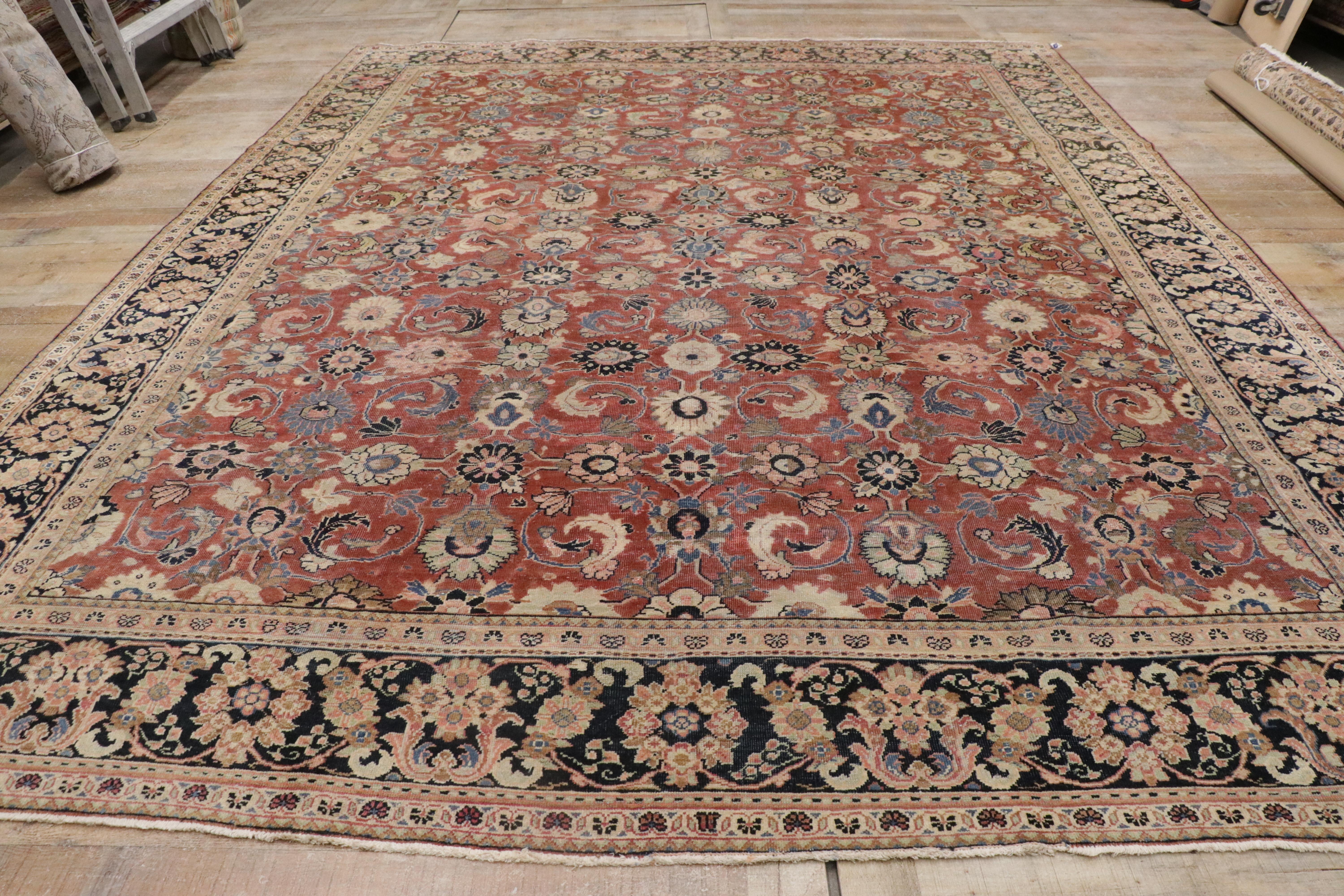 Tapis persan vintage de style colonial et fédéral avec motif Mahal en vente 6
