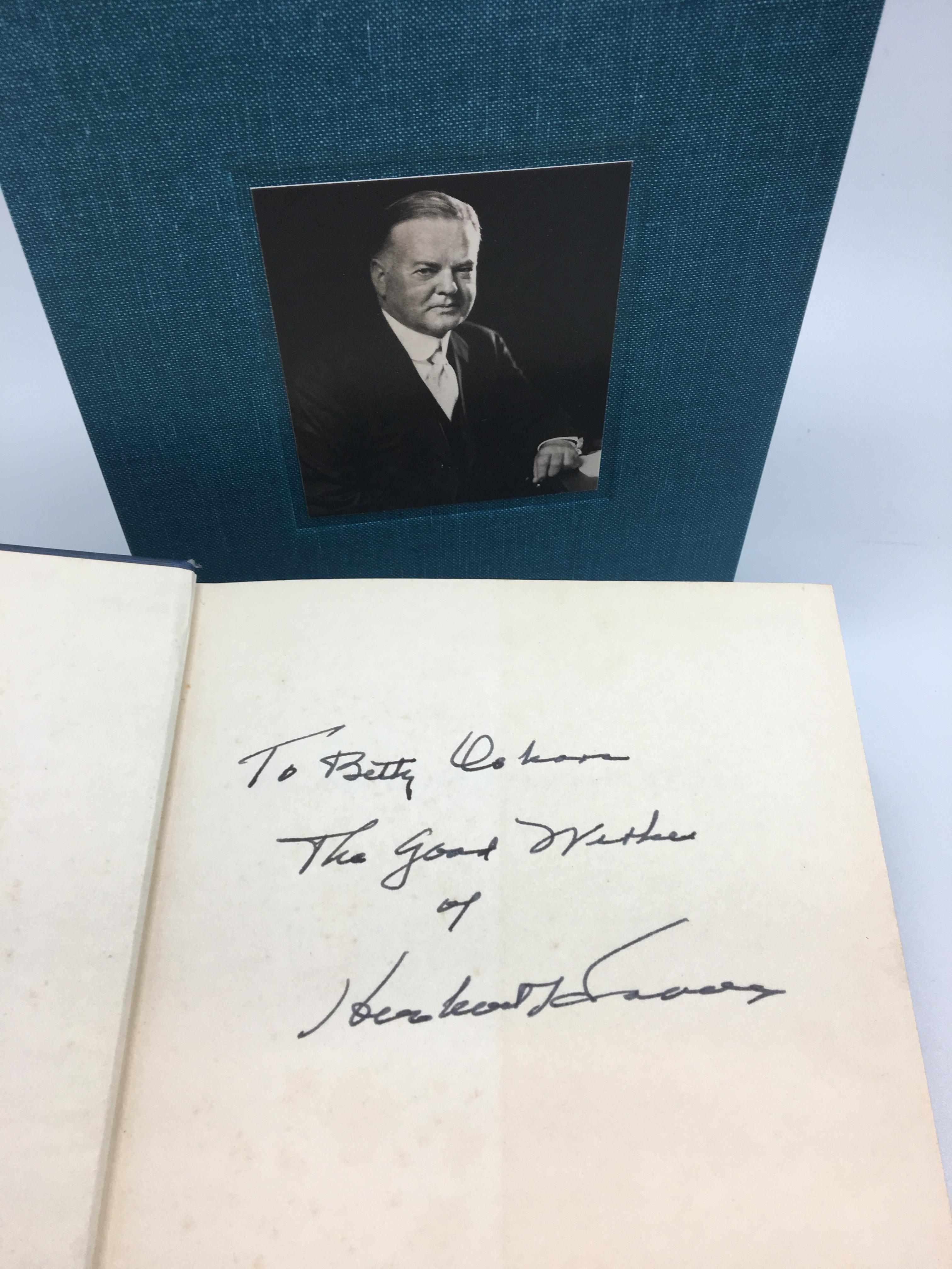 Hoover, Herbert. The Ordeal of Woodrow Wilson. New York: McGraw-Hill, 1958. Signed and inscribed by Herbert Hoover. Sixth printing. Original dust jacket and housed in a custom slipcase.

This signed copy of Herbert Hoover’s The Ordeal of Woodrow