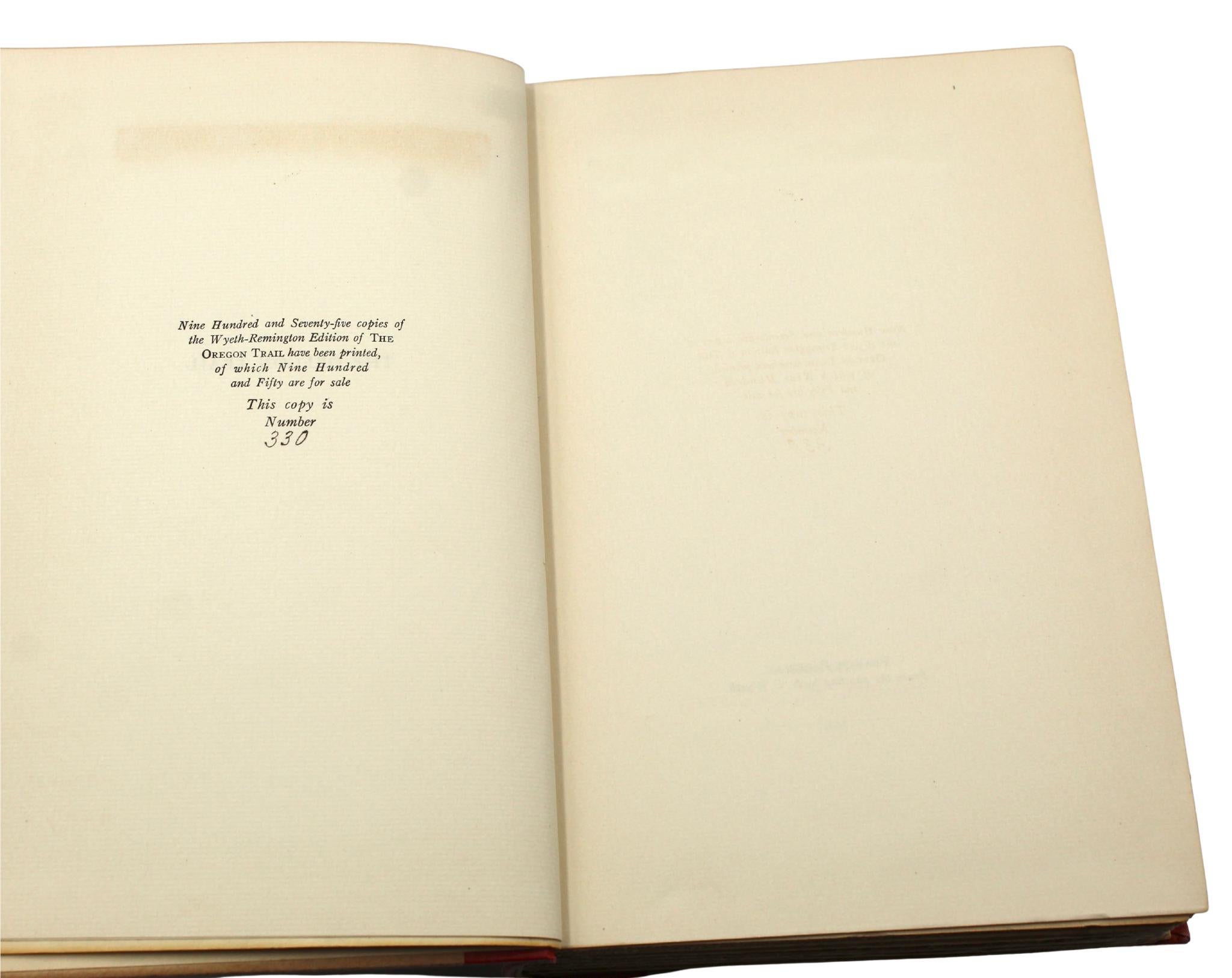 El camino de Oregón, de Francis Parkman, Ilustrado por Wyeth y Remington, 330/950 Papel