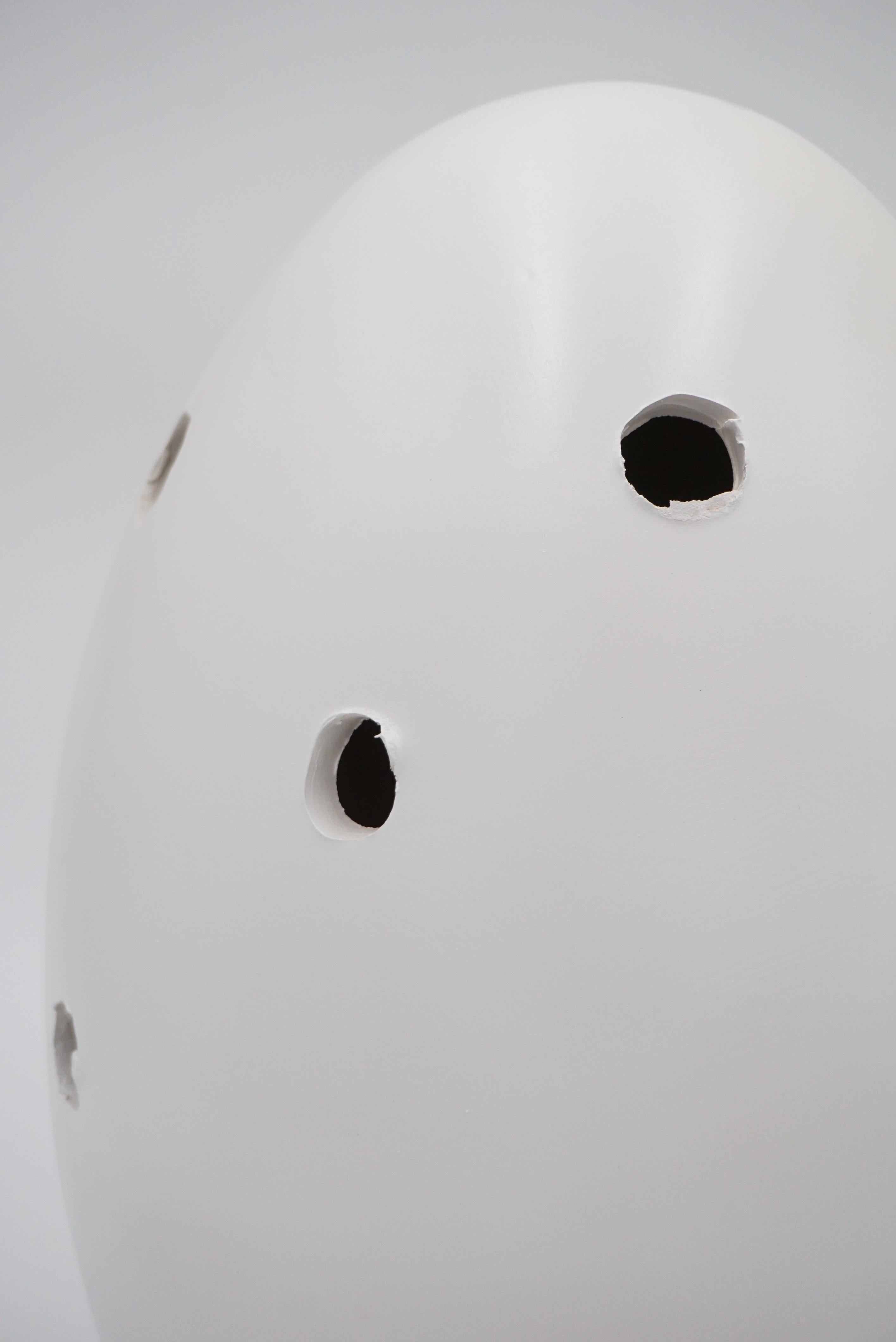 Contemporary Origin of God Sculptural White Ceramic Table Lamp, Tribute to Lucio Fontana For Sale