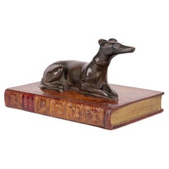 The Original Bookworks Greyhound Mounted Book Paperweight The Original Bookworks Greyhound Mounted Book Paperweight