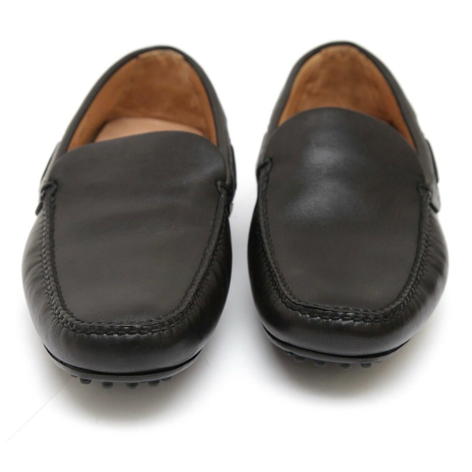 THE ORIGINAL CAR SHOE by PRADA Men's Black Leather Loafer Moccasin Flats 7 In New Condition In Hollywood, FL