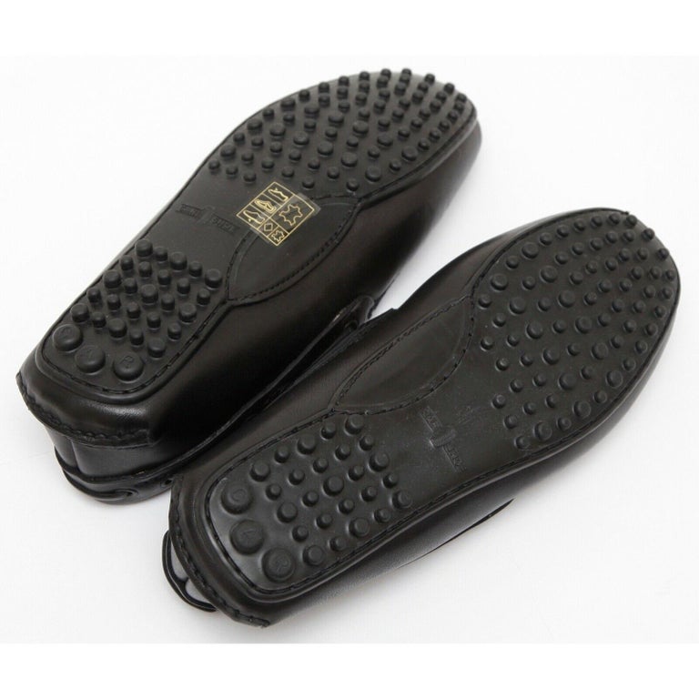 THE ORIGINAL CAR SHOE by PRADA Men's Black Leather Loafer Moccasin