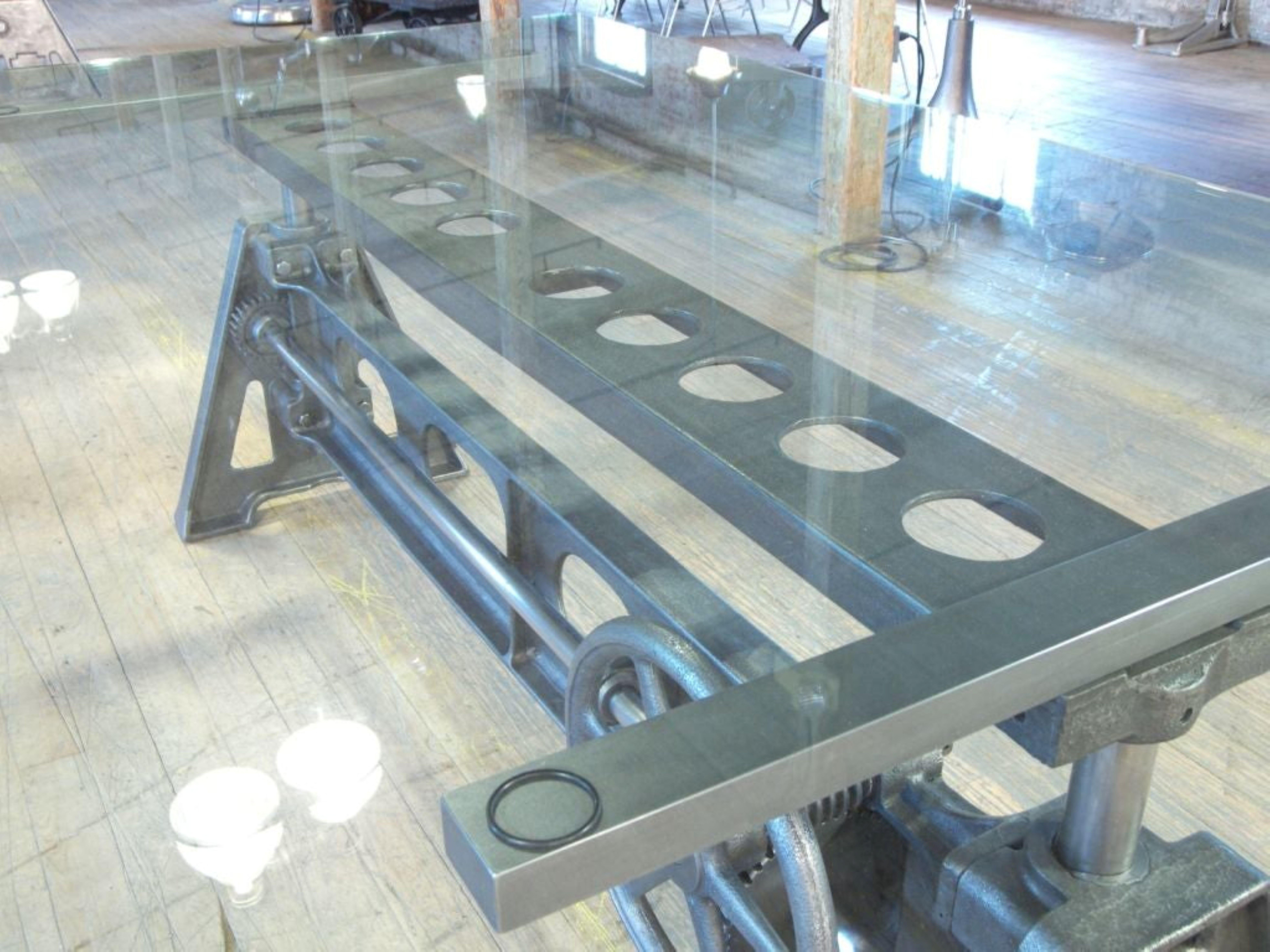 Steel The Original Crank-Up Dining / Conference Table Base For Sale