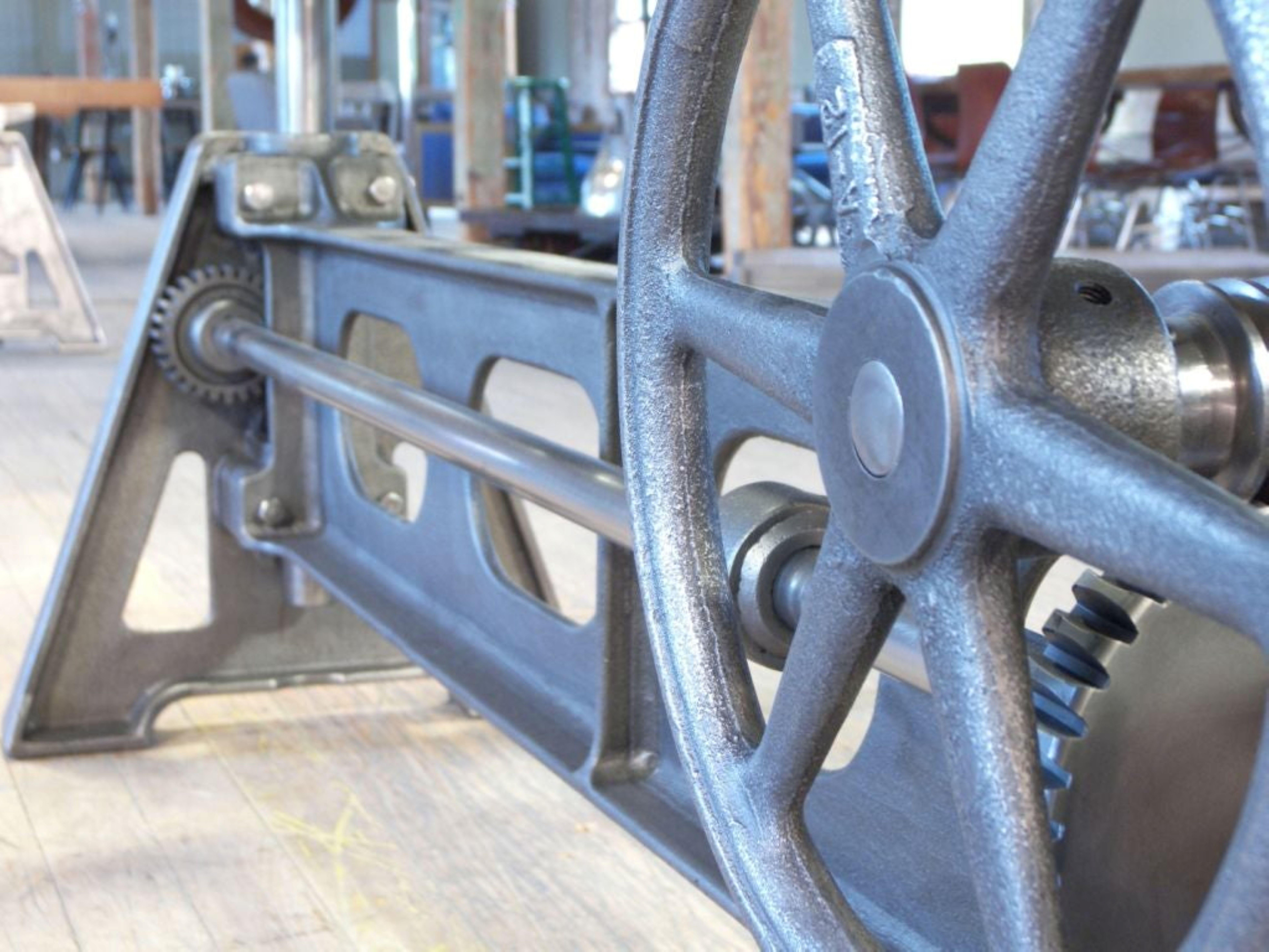 The Original Crank-Up Dining / Conference Table Base For Sale 1