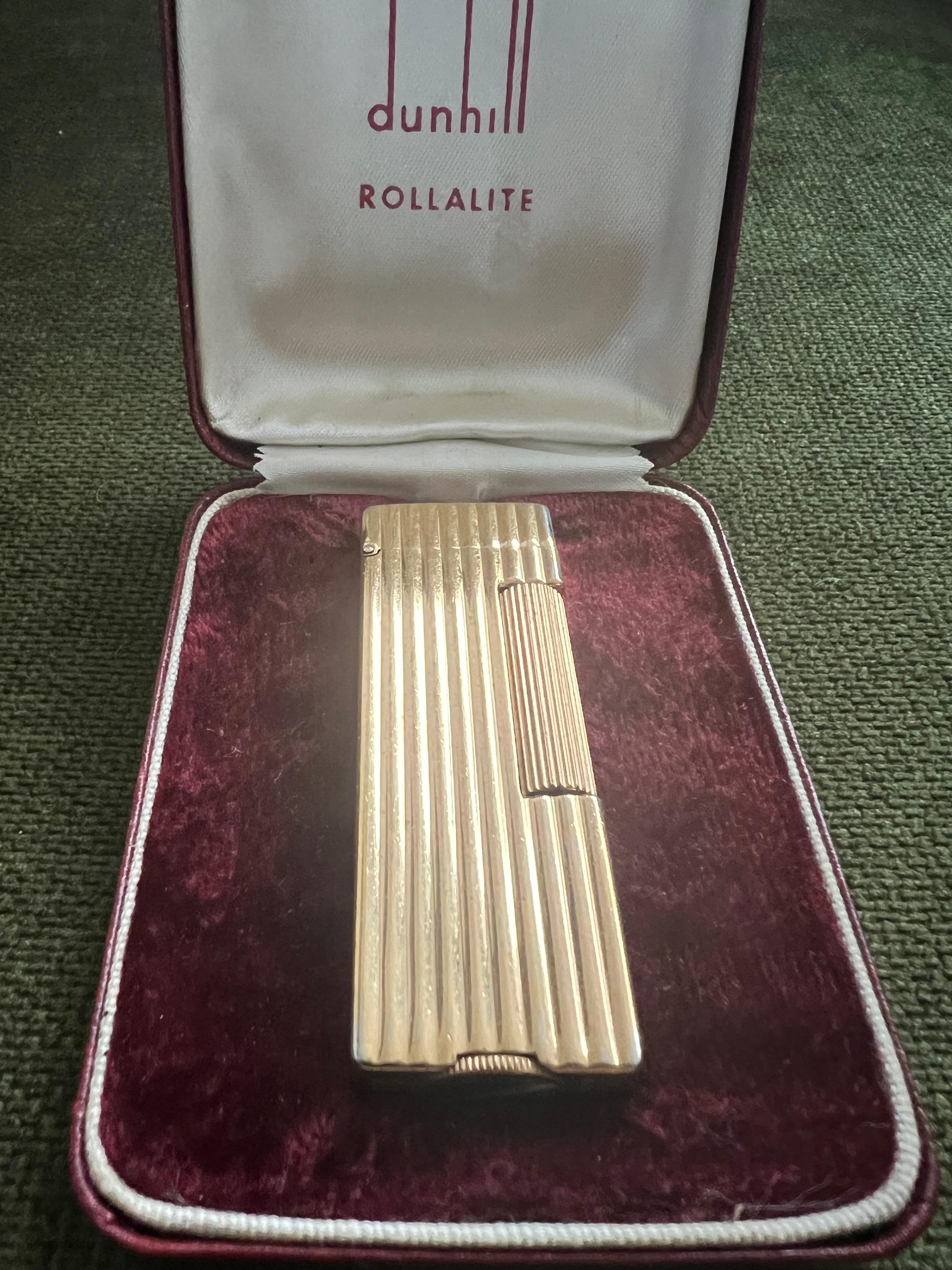 The Original “James Bond” Vintage 1950s Dunhill ROLLALITE Gold Plated Lighter  For Sale 8