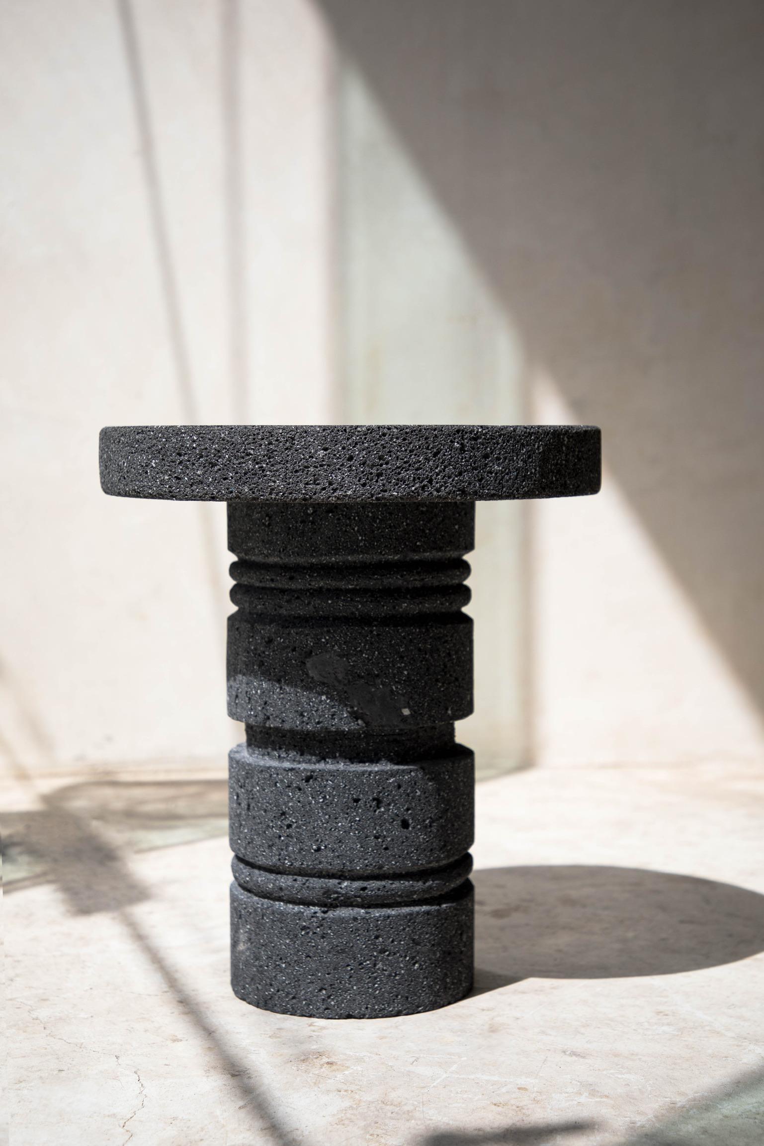 The original stone totem by Daniel Orozco
Material: Volcanic rock.
Dimensions: D 35 x H 45 cm

Volcanic stone Totem.

Daniel Orozco Estudio
We are an inclusive interior design estudio, who love to work with fabrics and natural textiles in