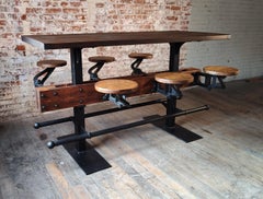 The Original Swing-Out Seat Table – Bar Height with Pine Top