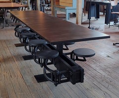 The Original Swing-Out Seat Table – Triple Black with 10 Seats
