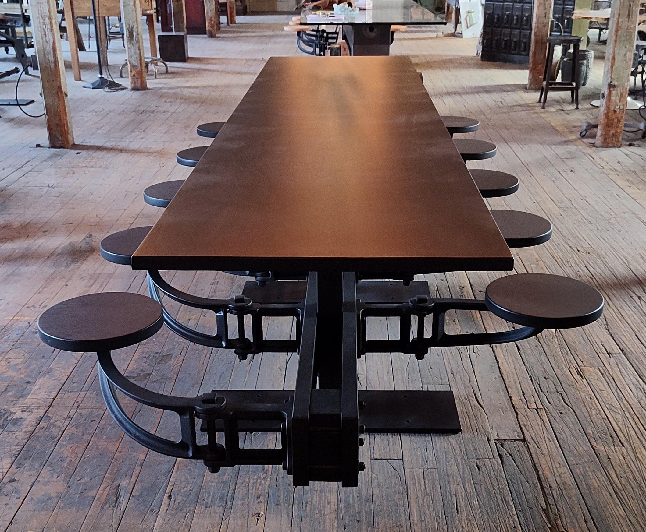 Contemporary The Original Swing-Out Seat Table – Triple Black with 10 Seats For Sale