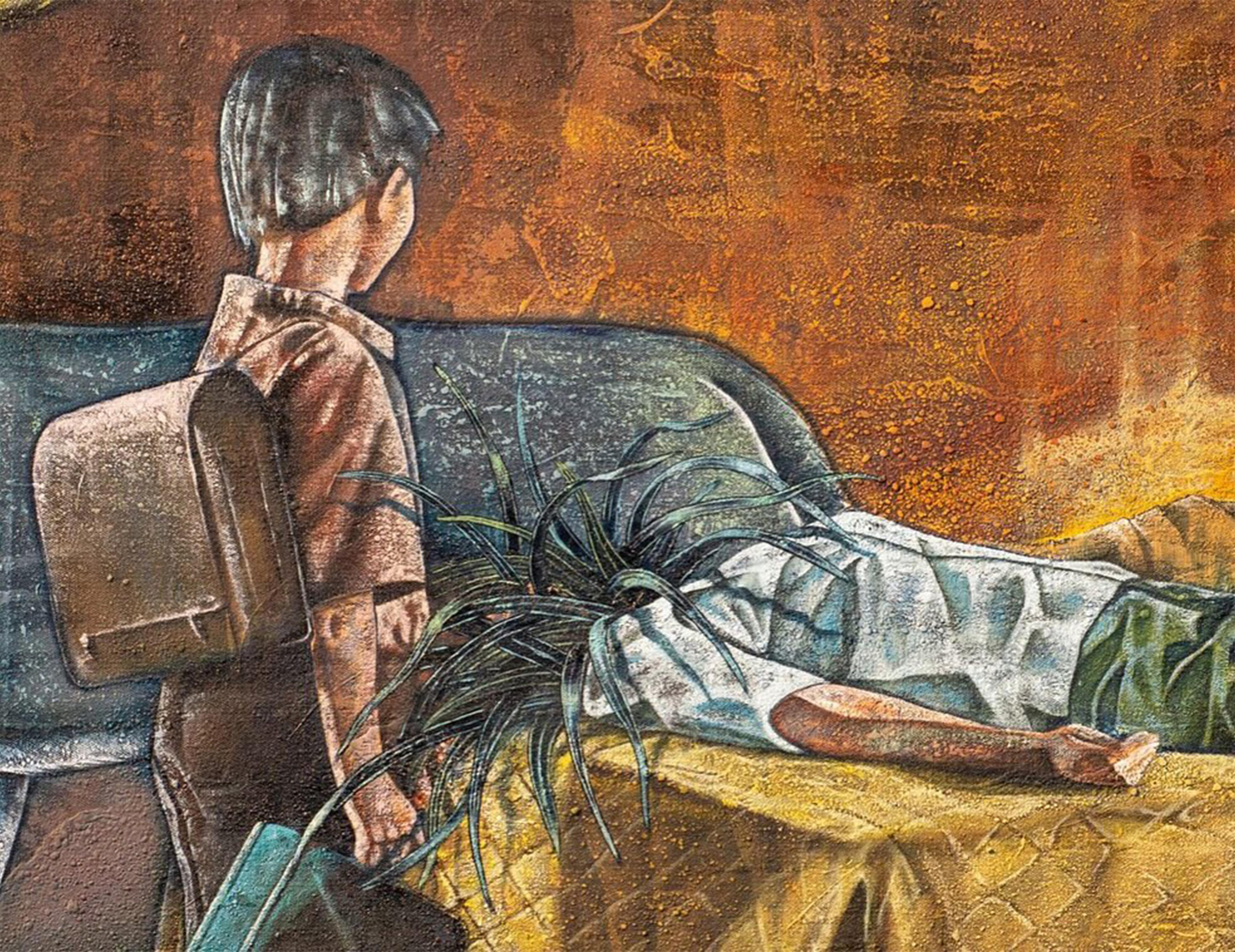 Los Otros de Alireza Chalipa, ,113x143cm ,técnica mixta y óleo sobre lienzo,2023