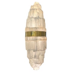 The Oukaïmeden Wall Light - Roughly Cut Selenite Set in Brass by Neo Kasbah