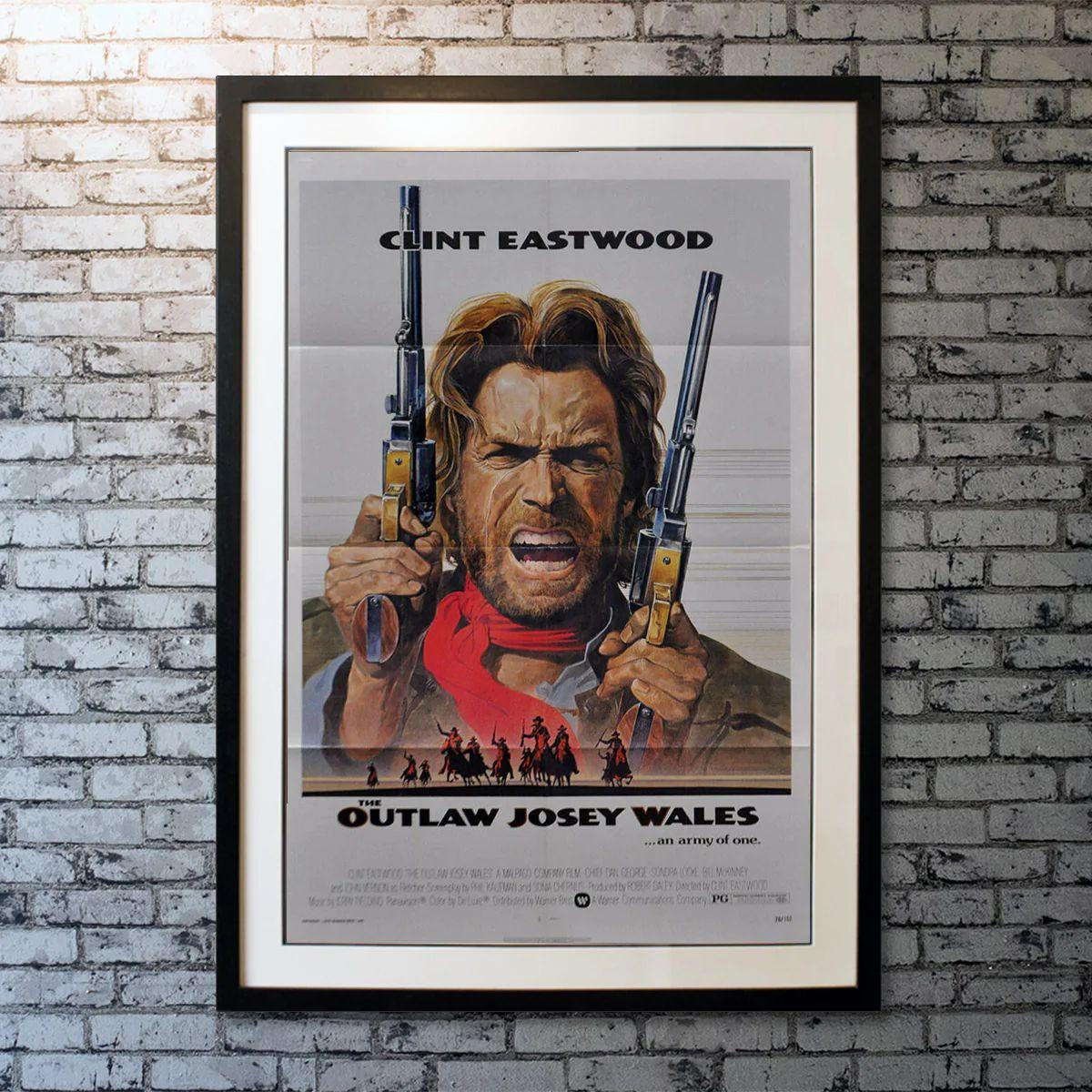 The Outlaw Josey Wales, Unframed Poster, 1976 

Missouri farmer Josey Wales joins a Confederate guerrilla unit and winds up on the run from the Union soldiers who murdered his family.

Year: 1976
Nationality: United States
Condition: Folded
Type: