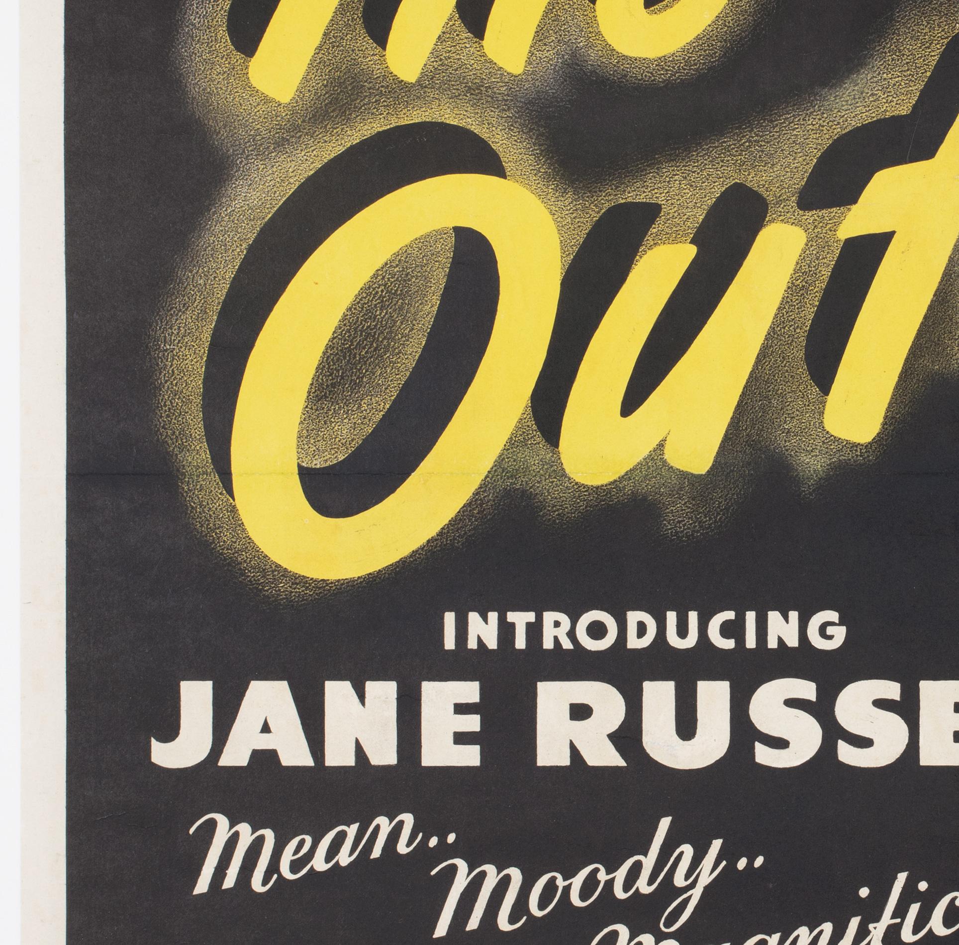 The Outlaw R1946 US 1 sheet Film Poster In Excellent Condition In Bath, Somerset