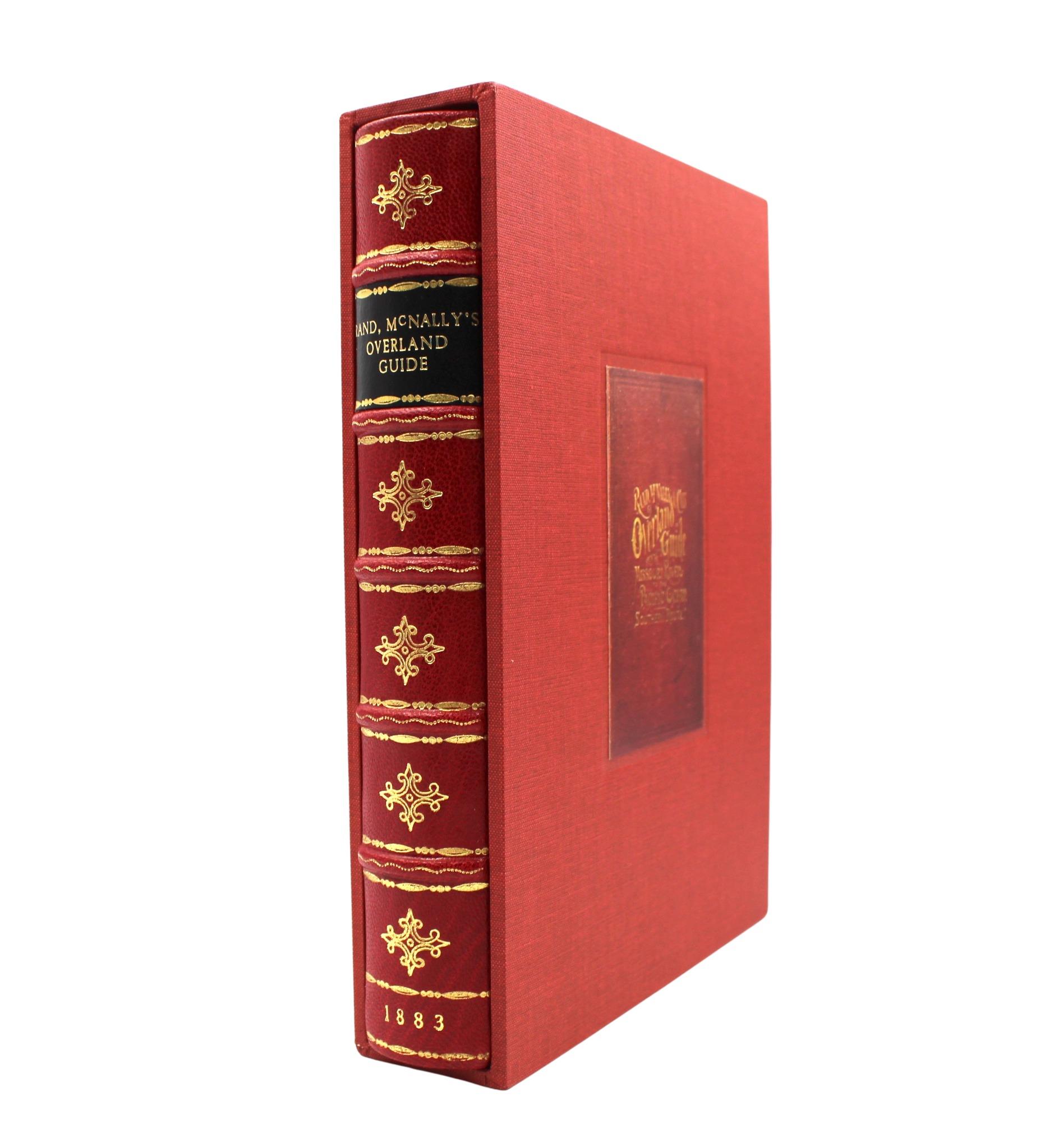 Gleed, Charles S, ed. Rand, McNally & Co.'s Overland Guide From the Missouri River to the Pacific Ocean Via Kansas, Colorado, New Mexico, Arizona and California. Chicago : Rand, McNally & Co, 1883. Édition révisée. Relié en ¼ de cuir rouge et