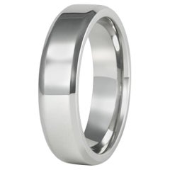 The Owens : Polished Cobalt Beveled Edge Comfort Fit Wedding Band